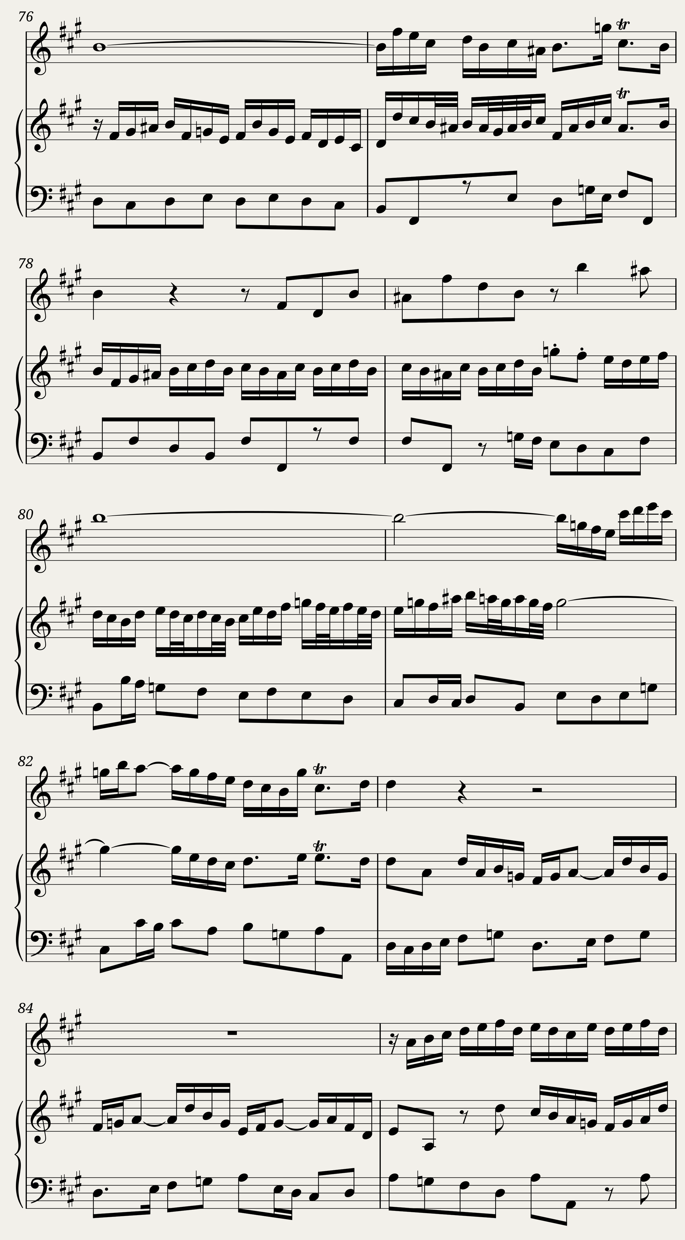 Bach - Flute Sonata in A Major. BWV 1032. {Professional production score.} — 8/21
