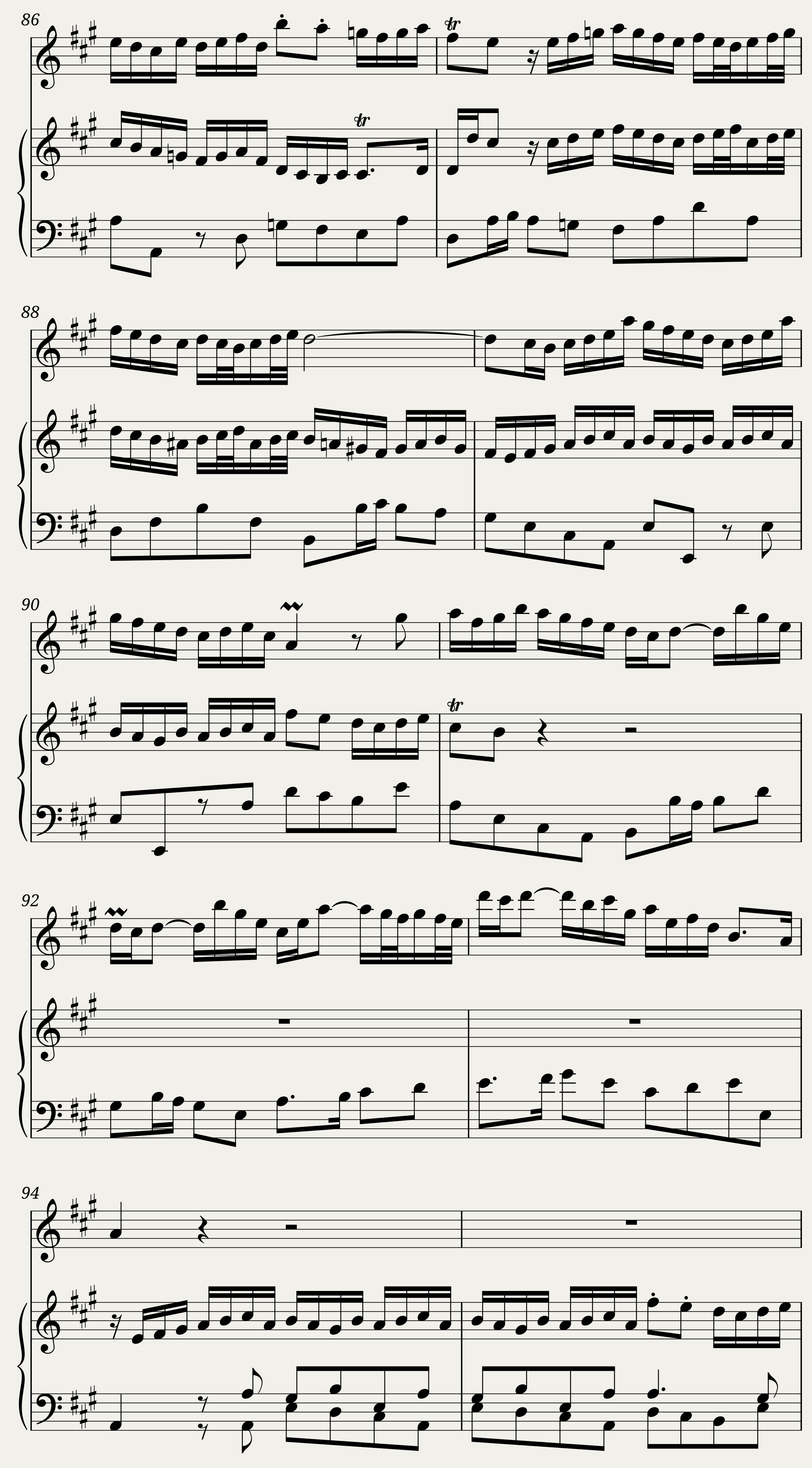Bach - Flute Sonata in A Major. BWV 1032. {Professional production score.} — 9/21