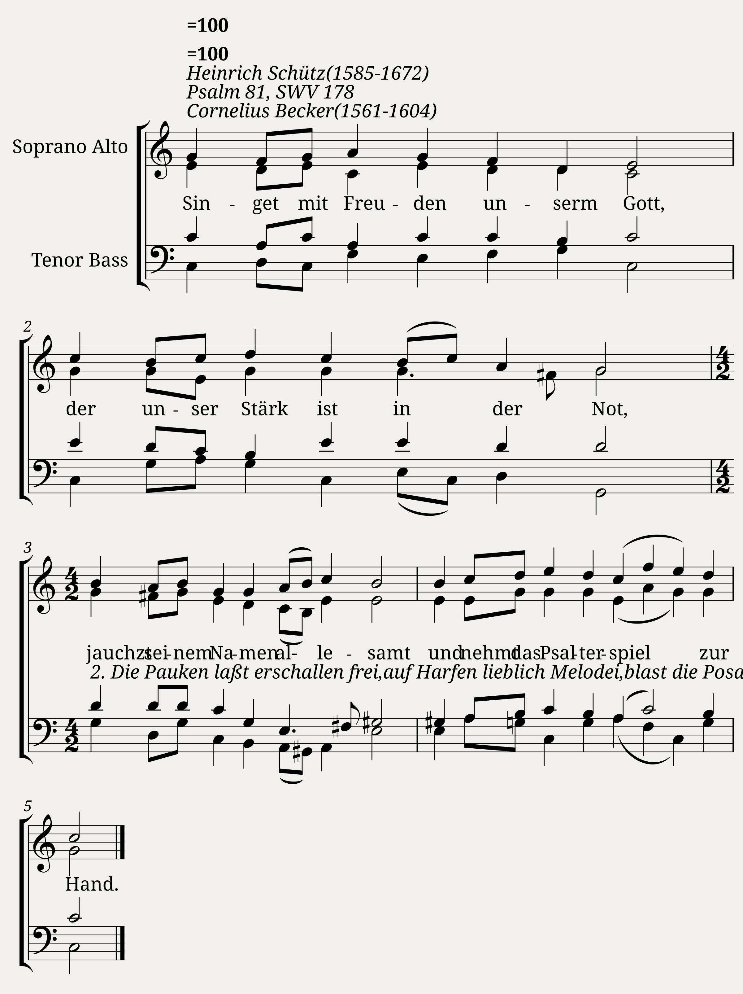 Singet mit Freuden unserm Gott SWV 178 - Heinrich Schütz