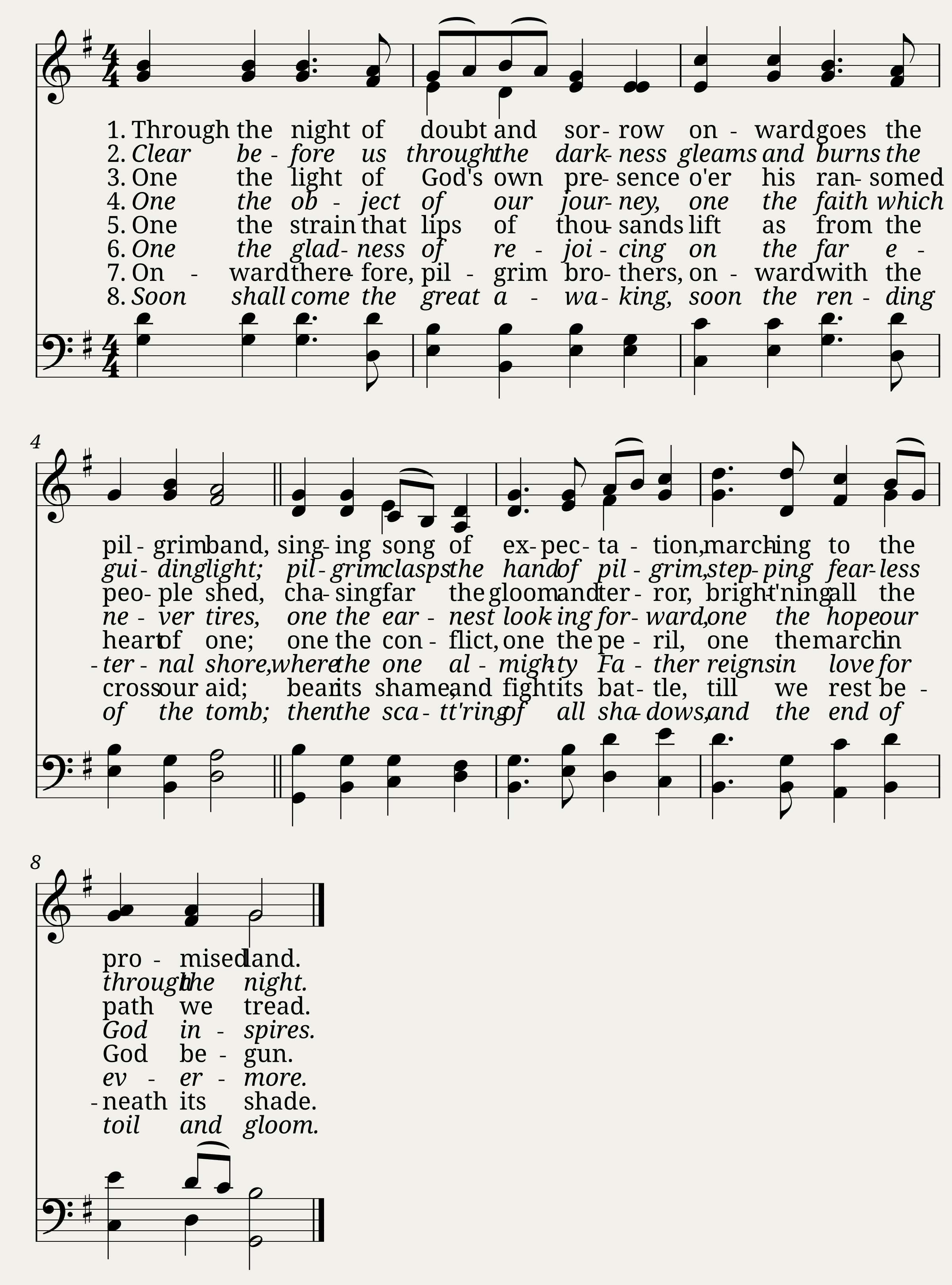 Through the night of doubt and sorrow (Sussex)