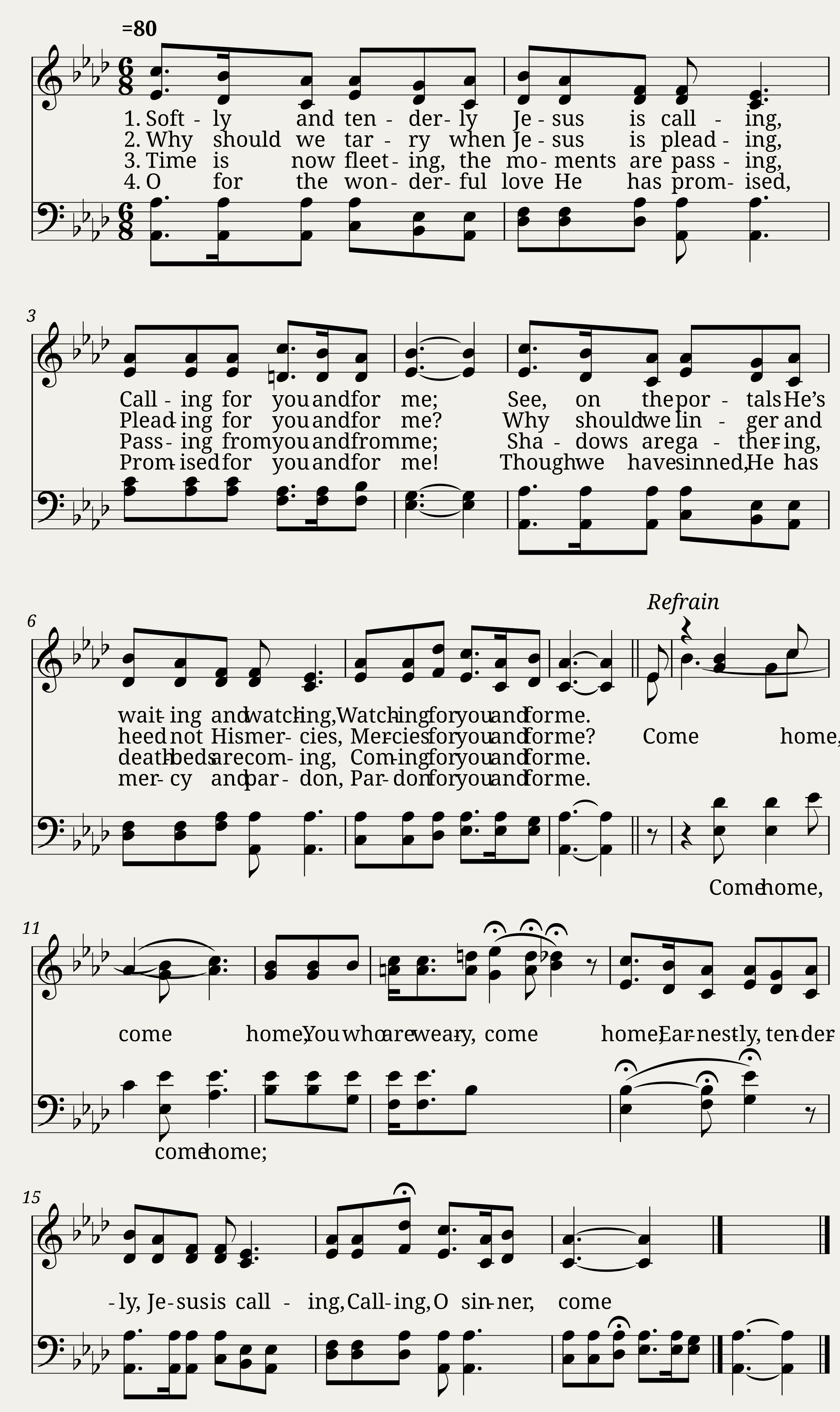 Softly and tenderly jesus is calling - Will L. Thompson