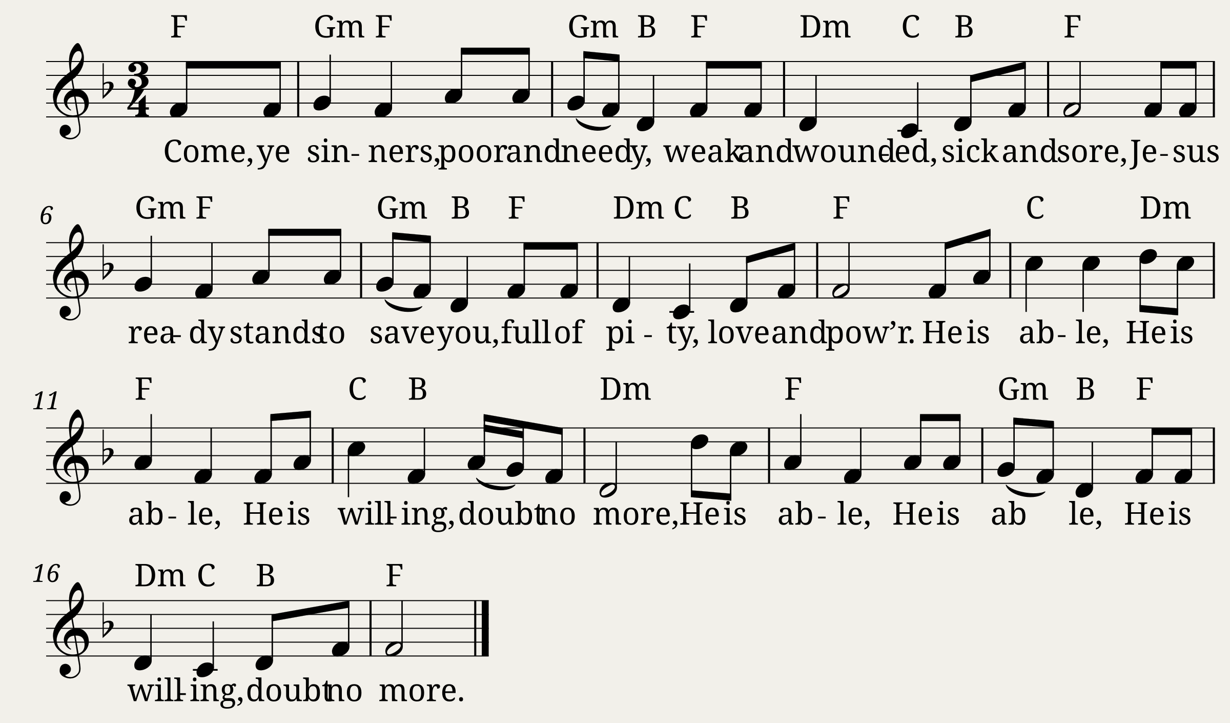 Come Ye Sinners Poor and Needy