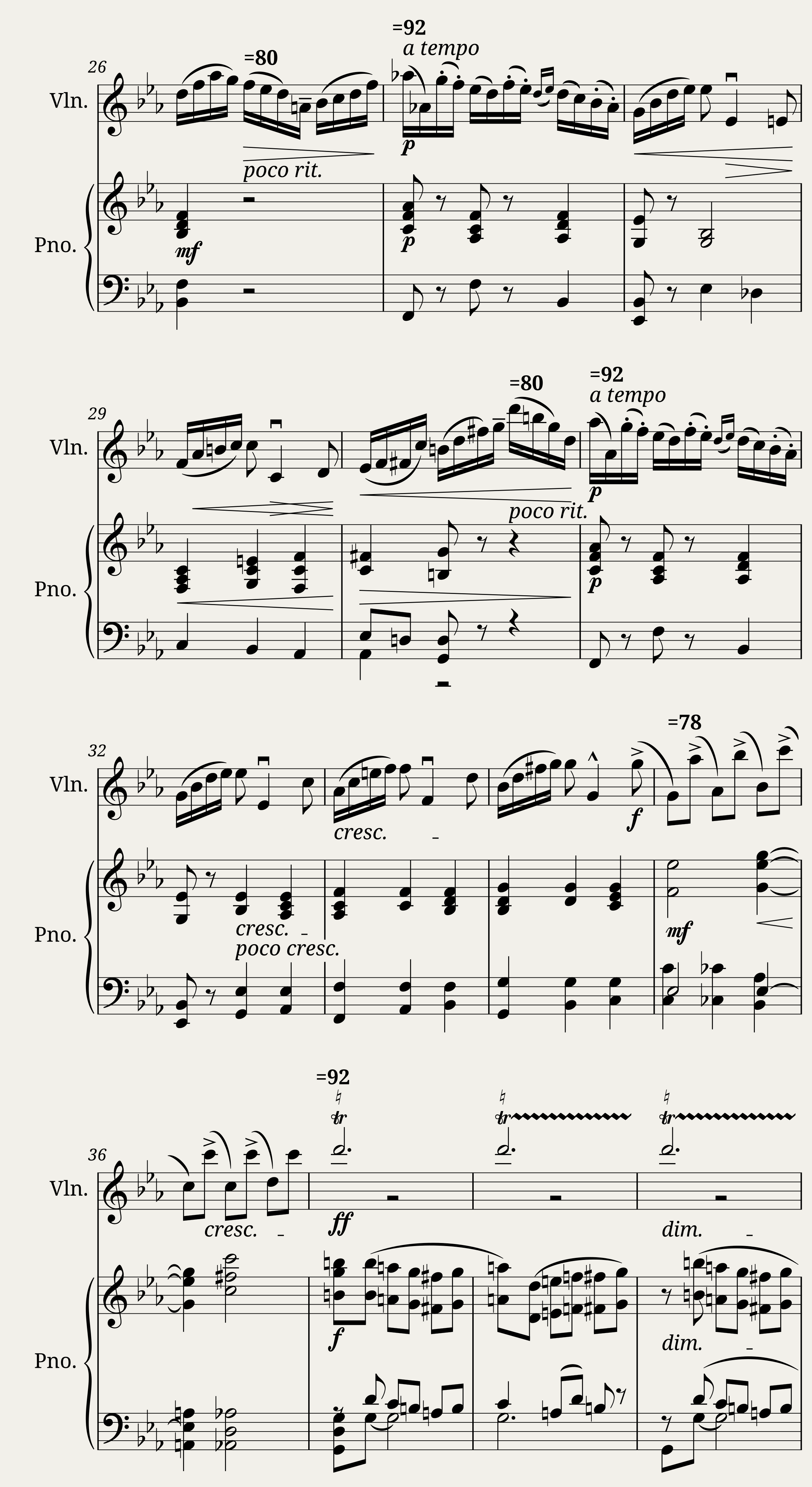 Souvenir d'un lieu cher 3. Mélodie (for violin and piano) — 2/5