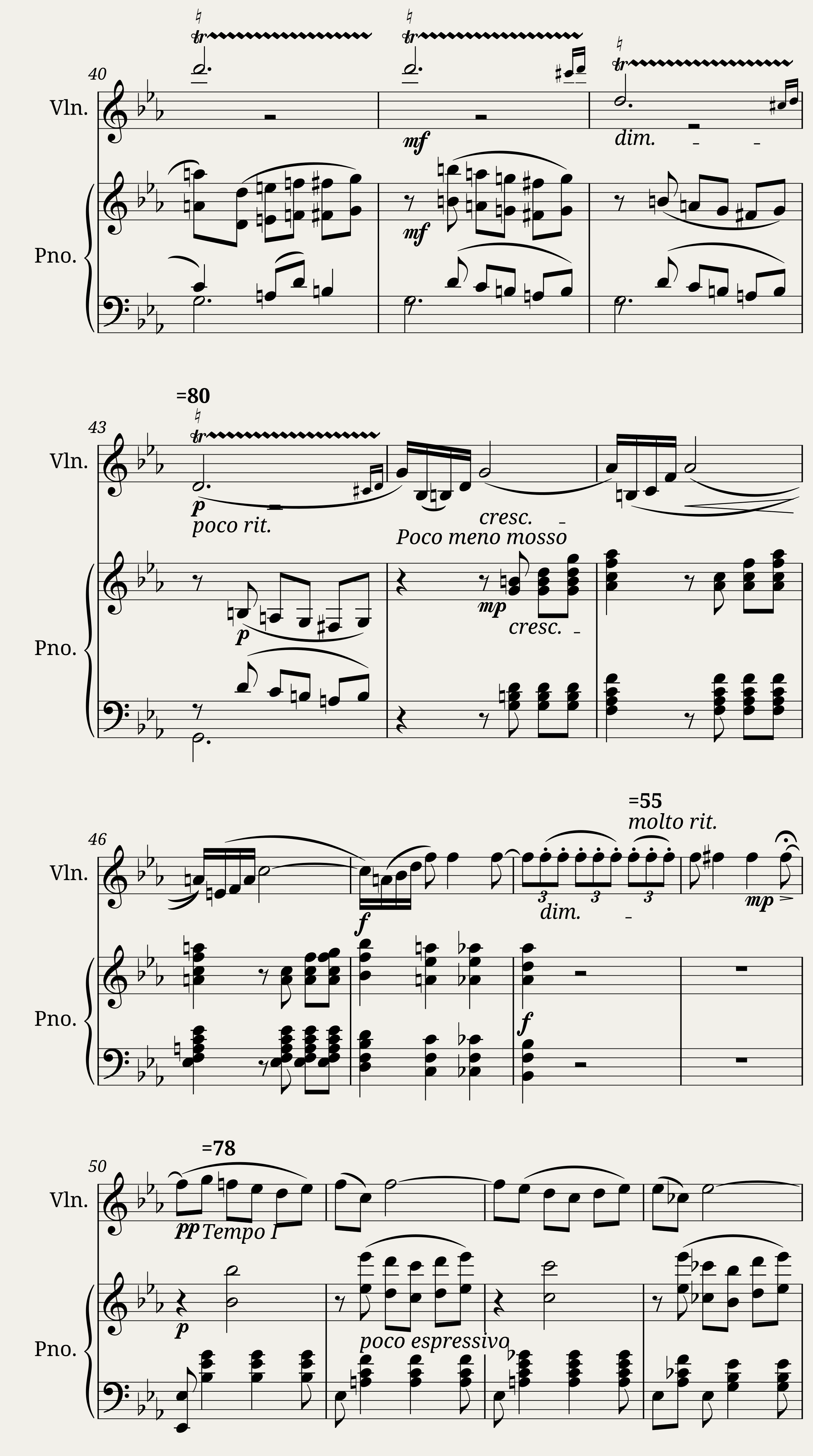Souvenir d'un lieu cher 3. Mélodie (for violin and piano) — 3/5