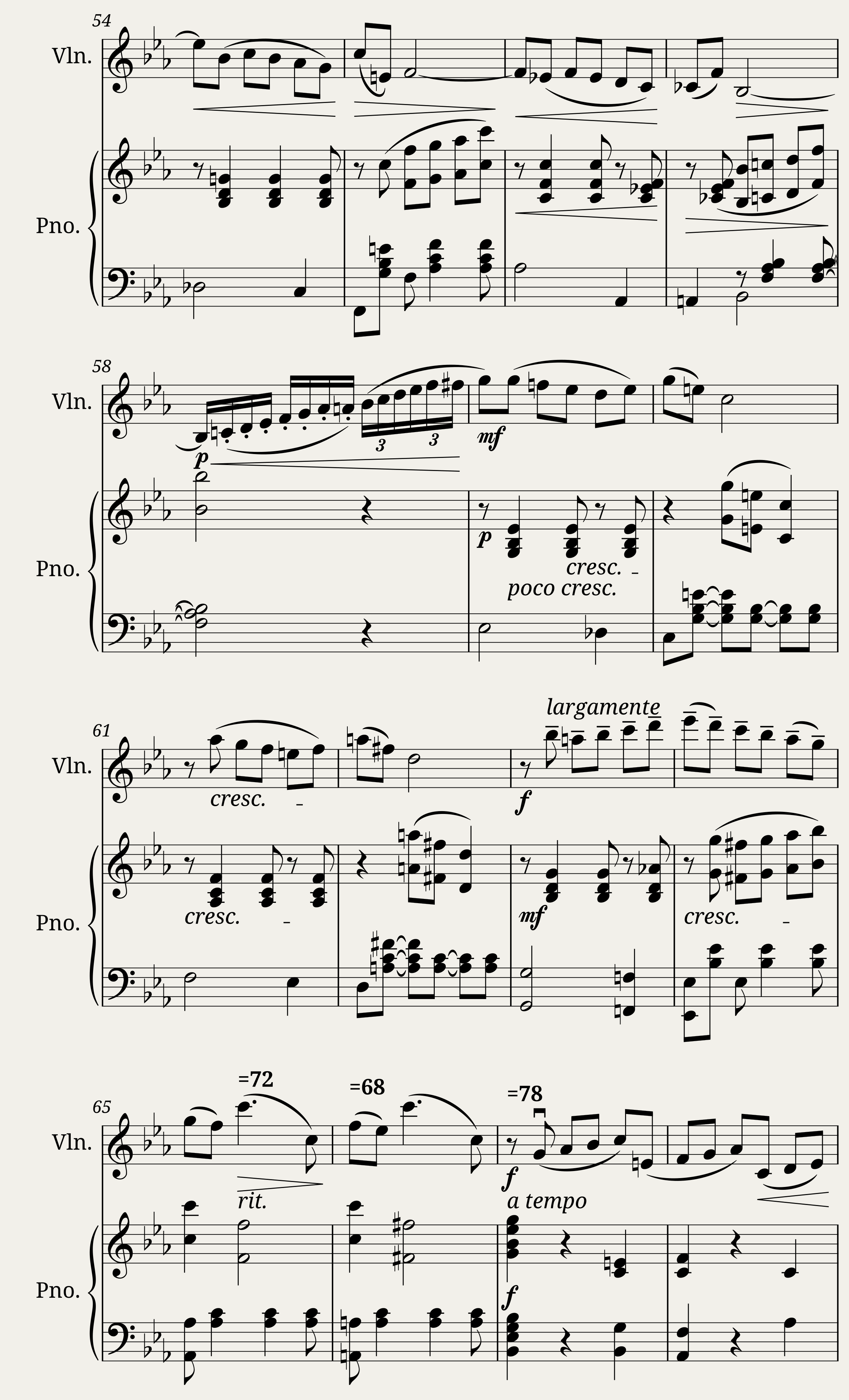 Souvenir d'un lieu cher 3. Mélodie (for violin and piano) — 4/5