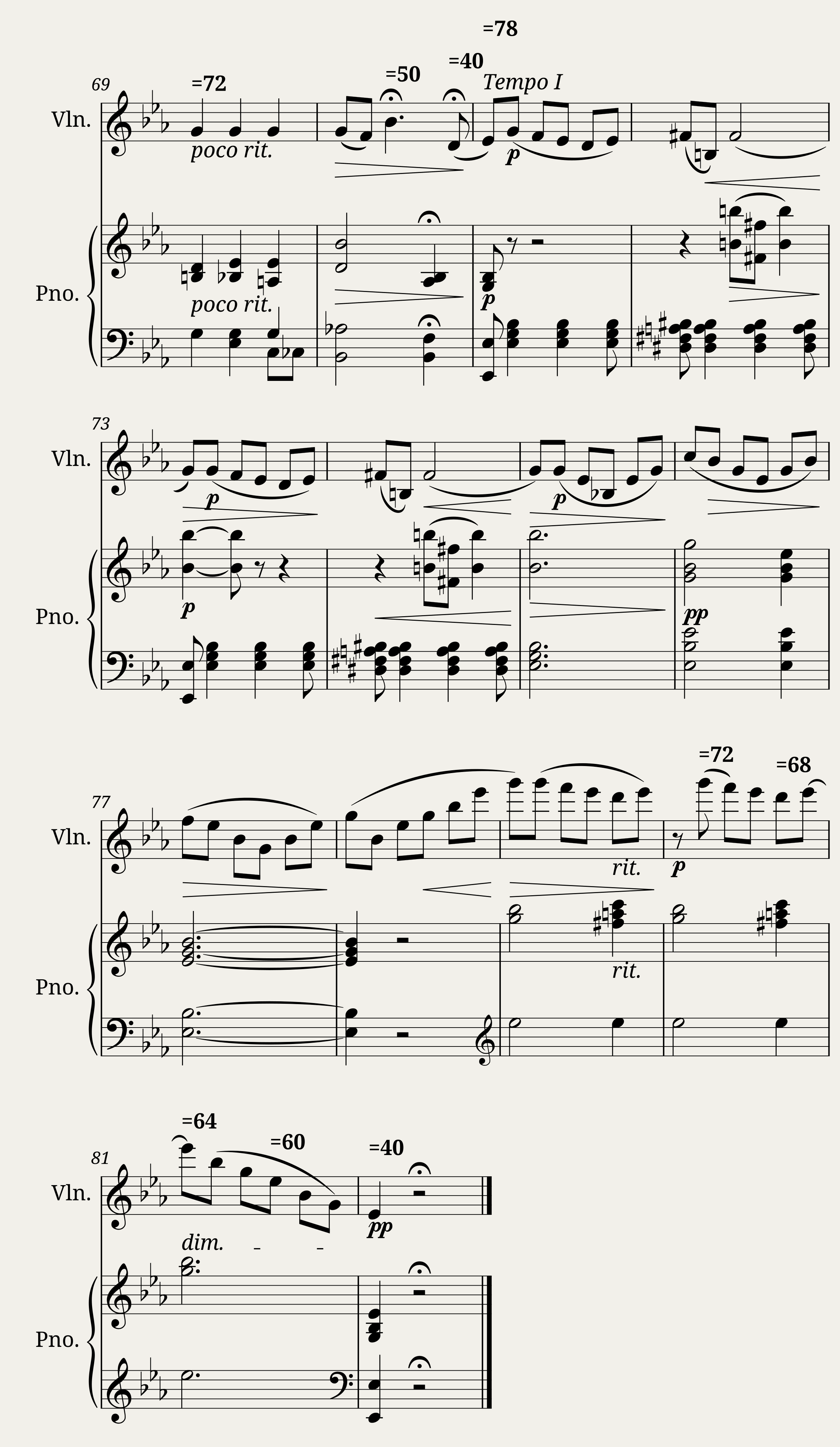 Souvenir d'un lieu cher 3. Mélodie (for violin and piano) — 5/5