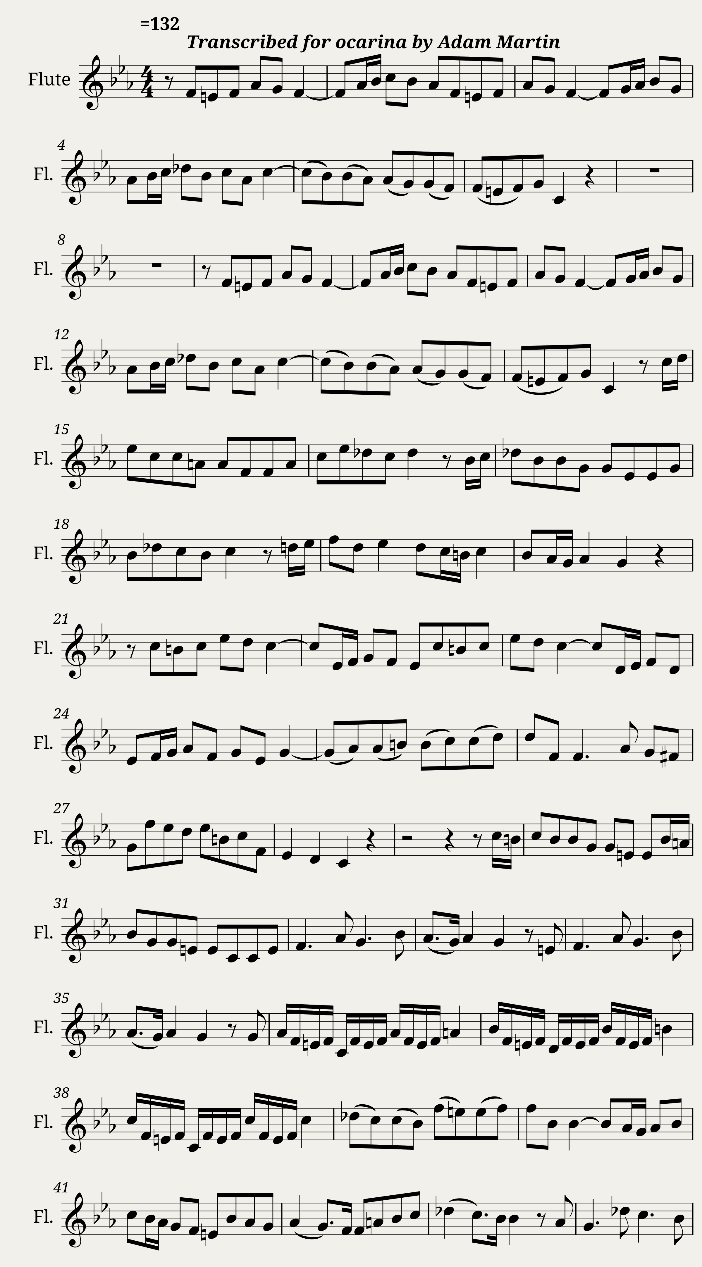 Telemann Sonata in F minor Mvt. 2 (Transcribed for Ocarina) — 1/3