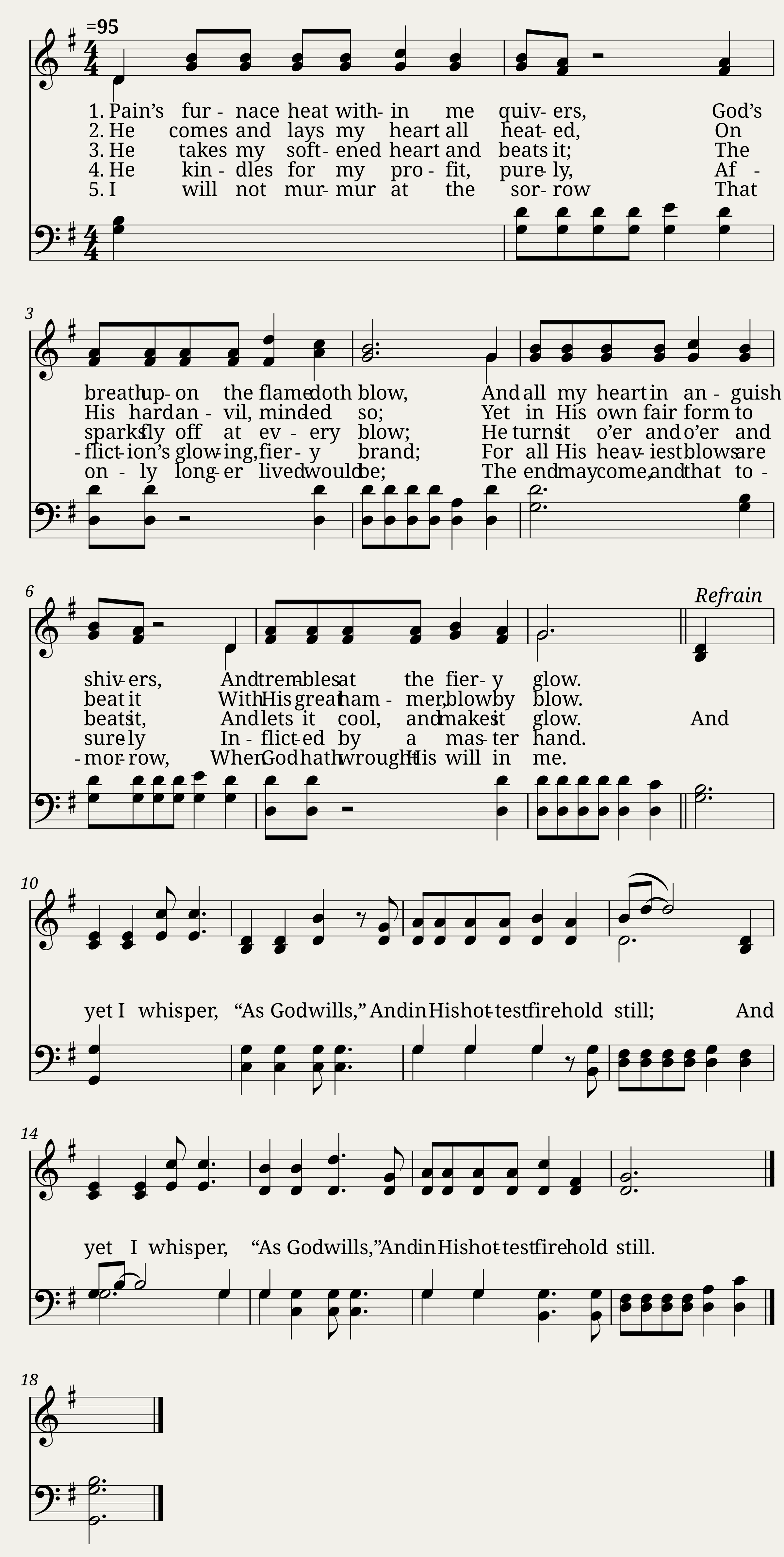 Gods anvil - Composer unknown (shown in some hymnals as QuisquamLatin for anyone)