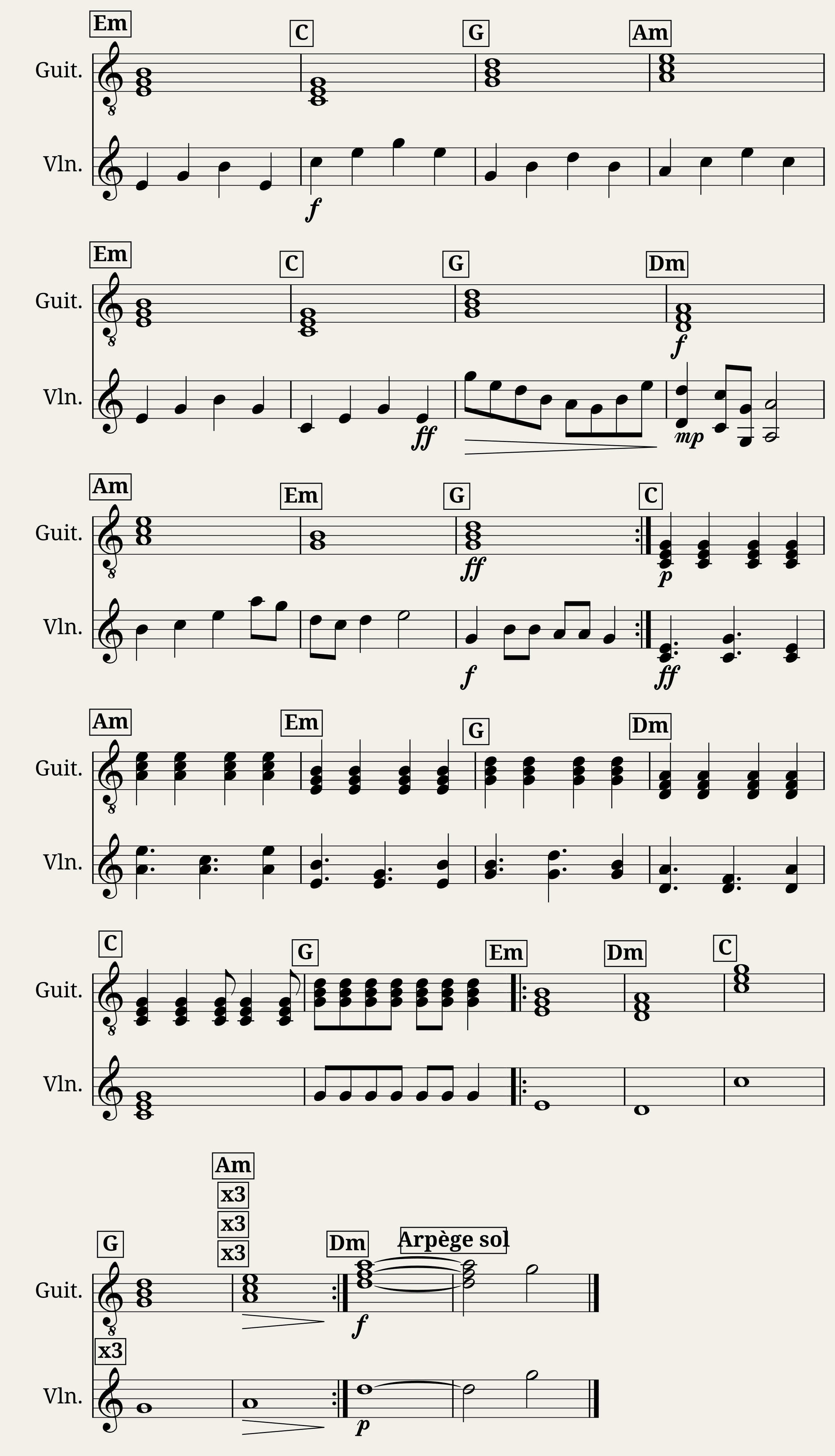Duo Guitar Violin CHORDS — 2/2