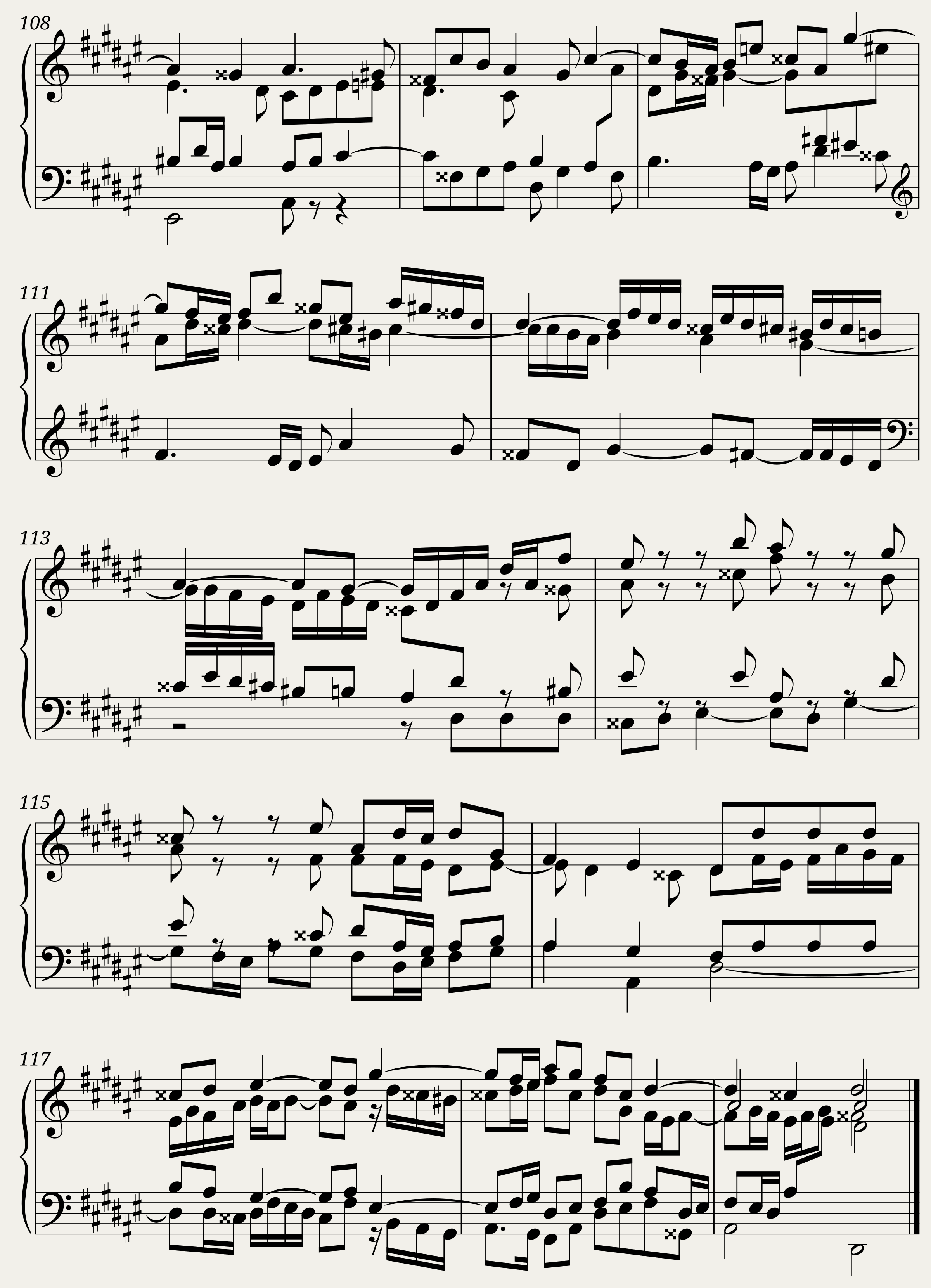 BWV 877: The Well-tempered Clavier Book II - VIII (A = 415 Hz) - Harpsichord sound — 8/8