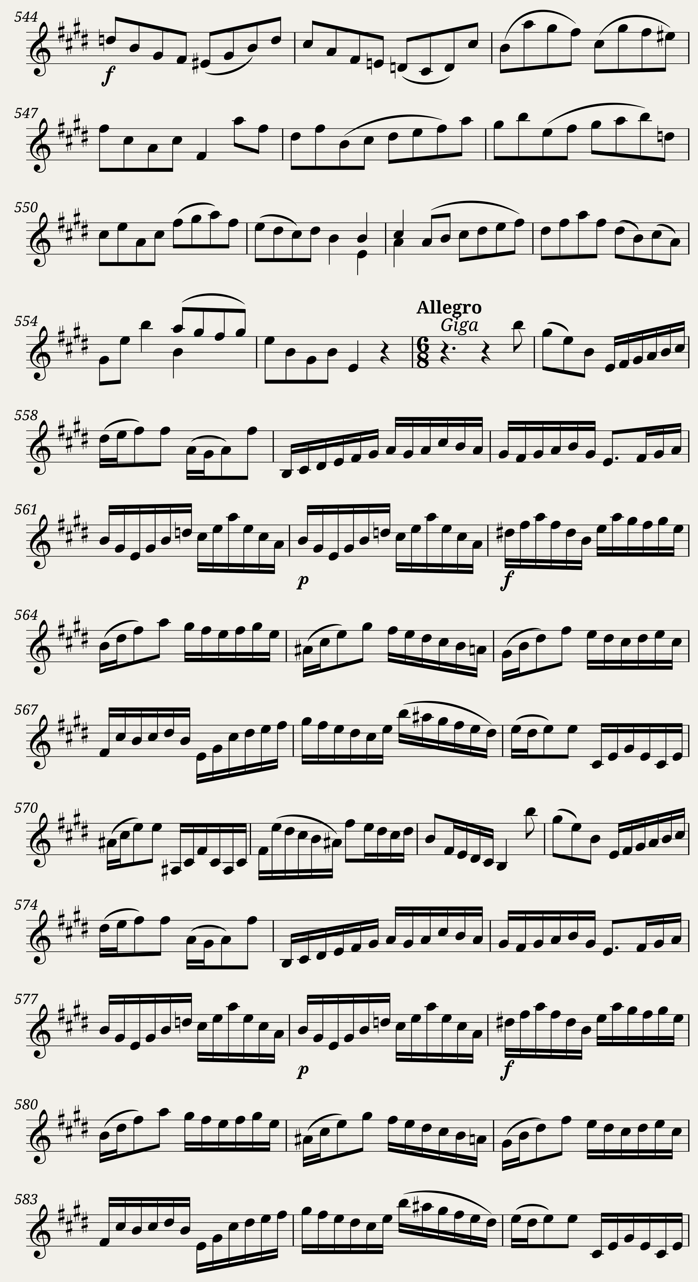 BWV 1006: Partita No. 3 in E major (Violin sound) — 14/15