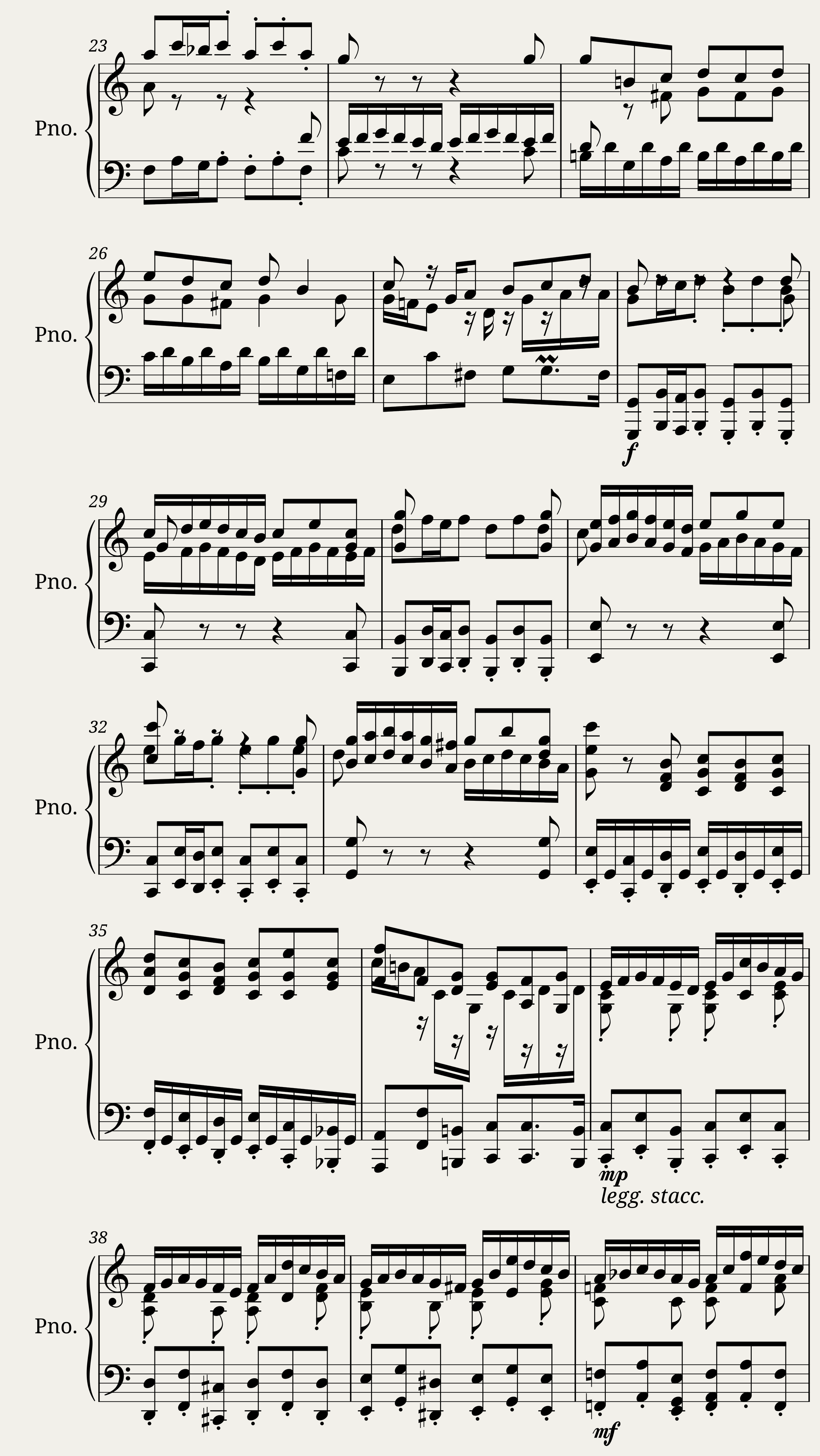 Bach Fugue in C-Major (from Toccata Adagio and Fugue in C Major for Organ BWV 564) arr. for piano — 2/7