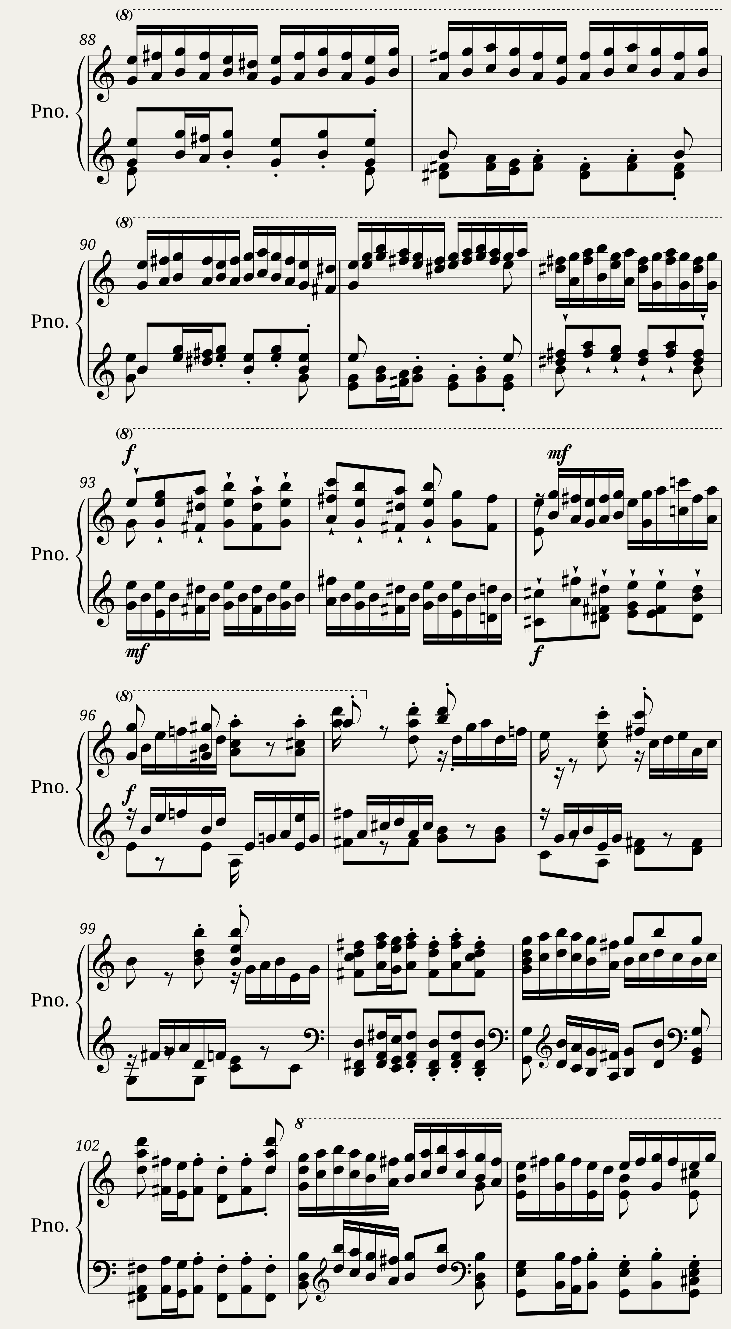 Bach Fugue in C-Major (from Toccata Adagio and Fugue in C Major for Organ BWV 564) arr. for piano — 5/7