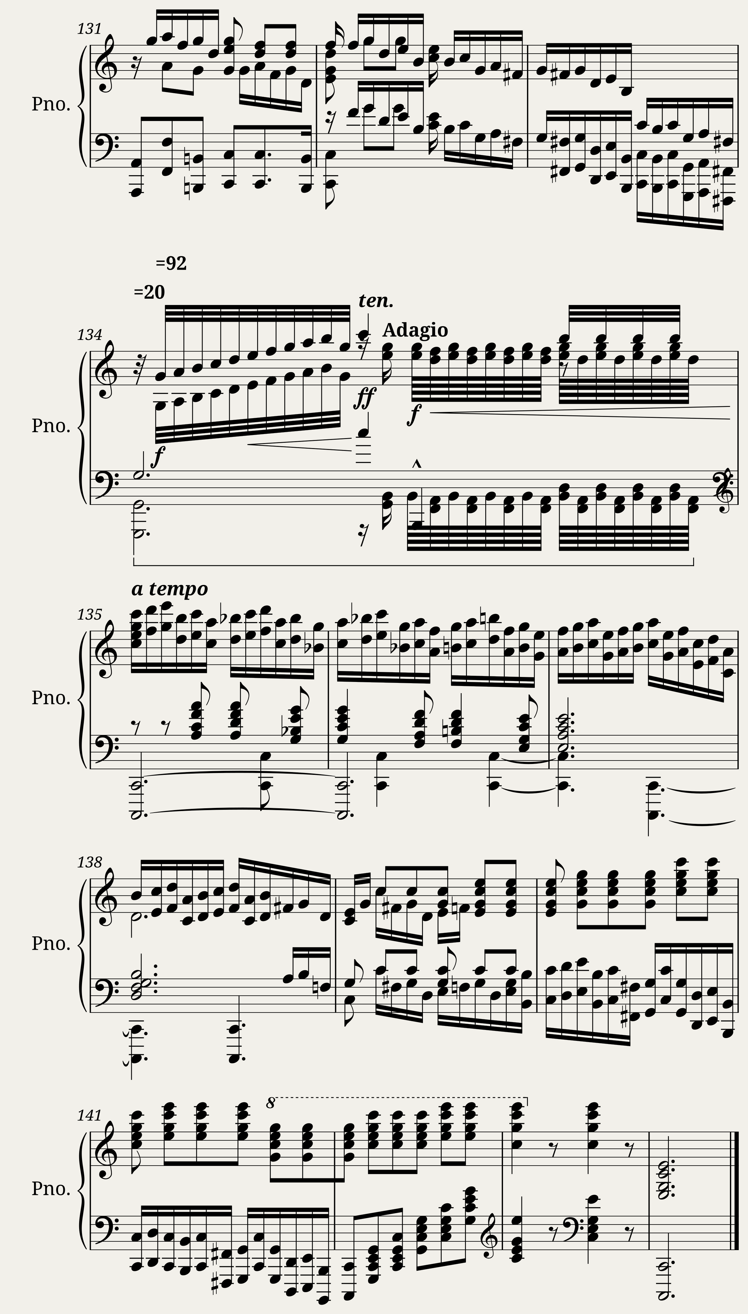 Bach Fugue in C-Major (from Toccata Adagio and Fugue in C Major for Organ BWV 564) arr. for piano — 7/7