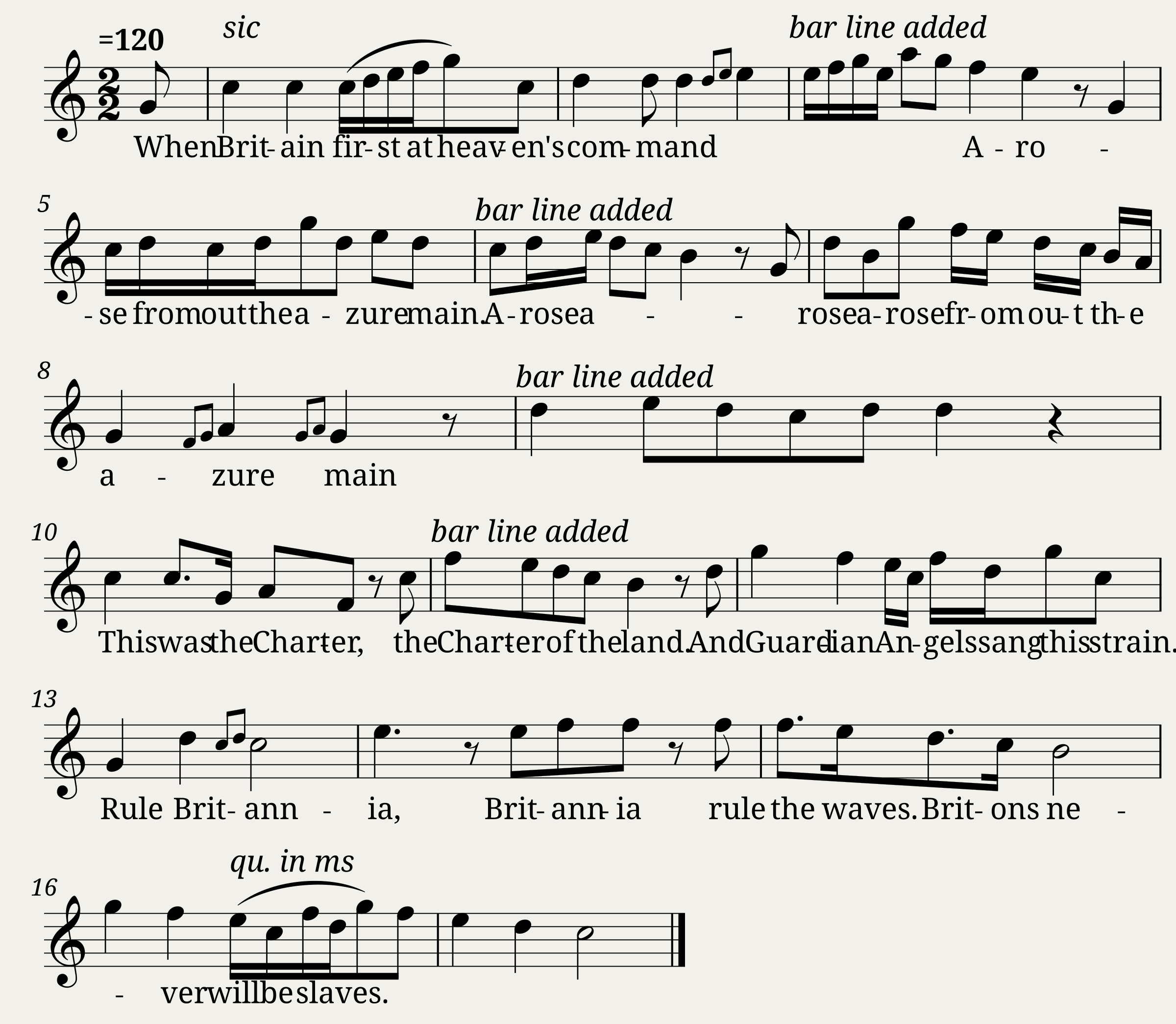 Thomas Arne - Rule Britannia. ET.18