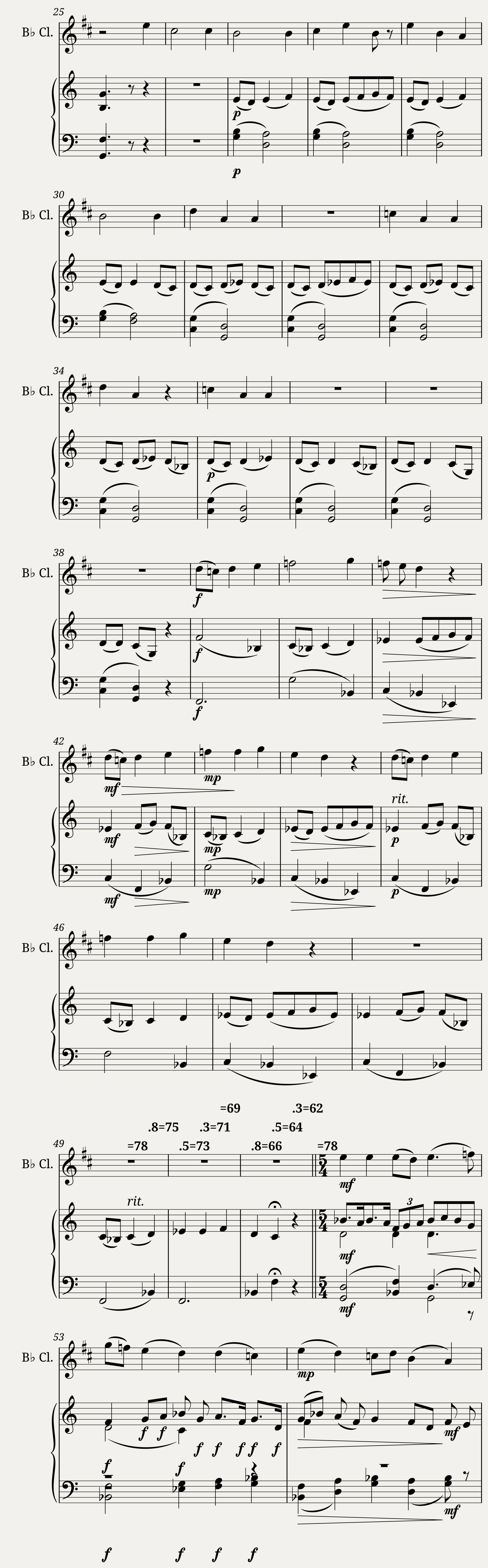Pesma frule- klarinet i klavir — 2/3