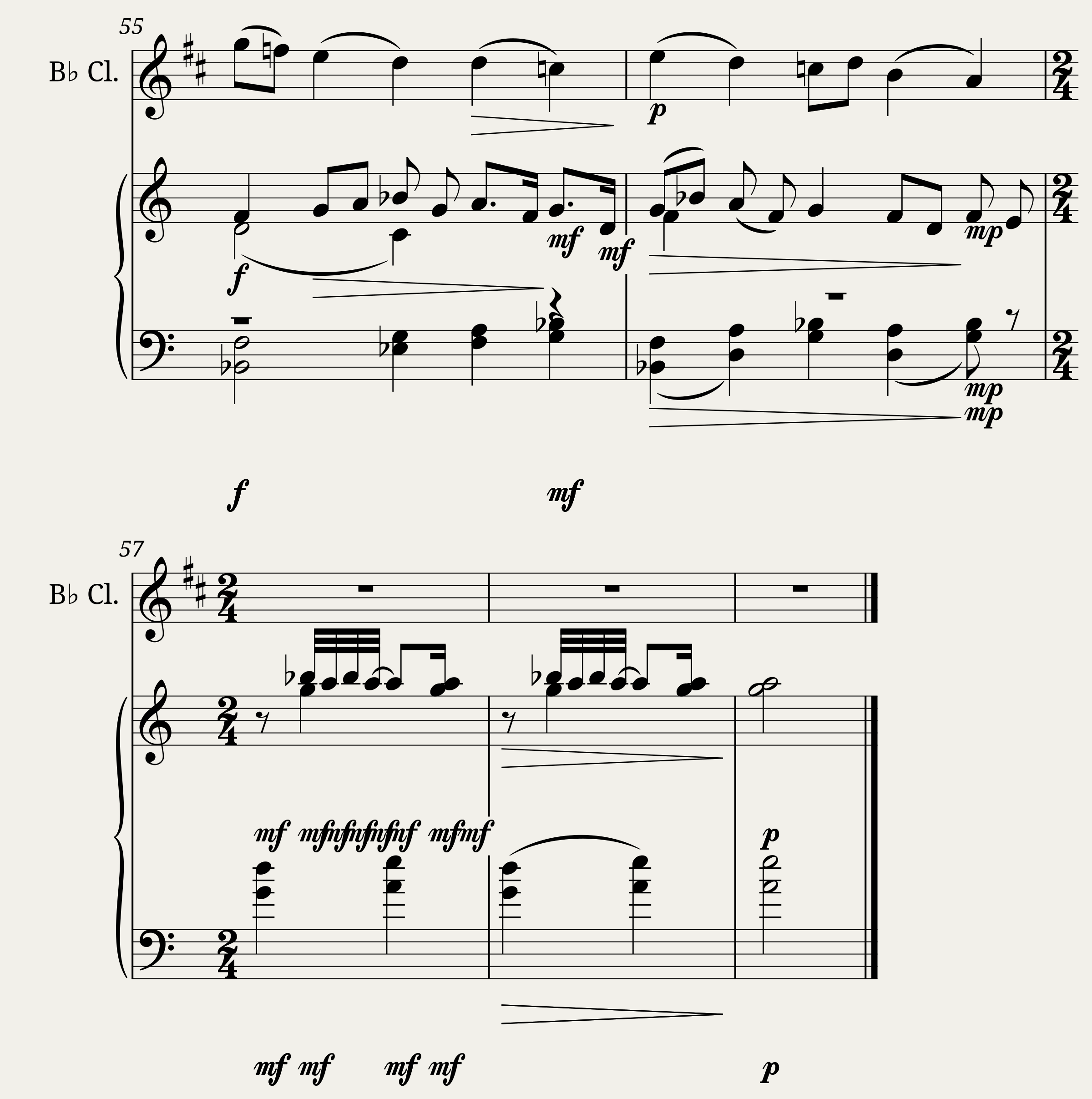 Pesma frule- klarinet i klavir — 3/3