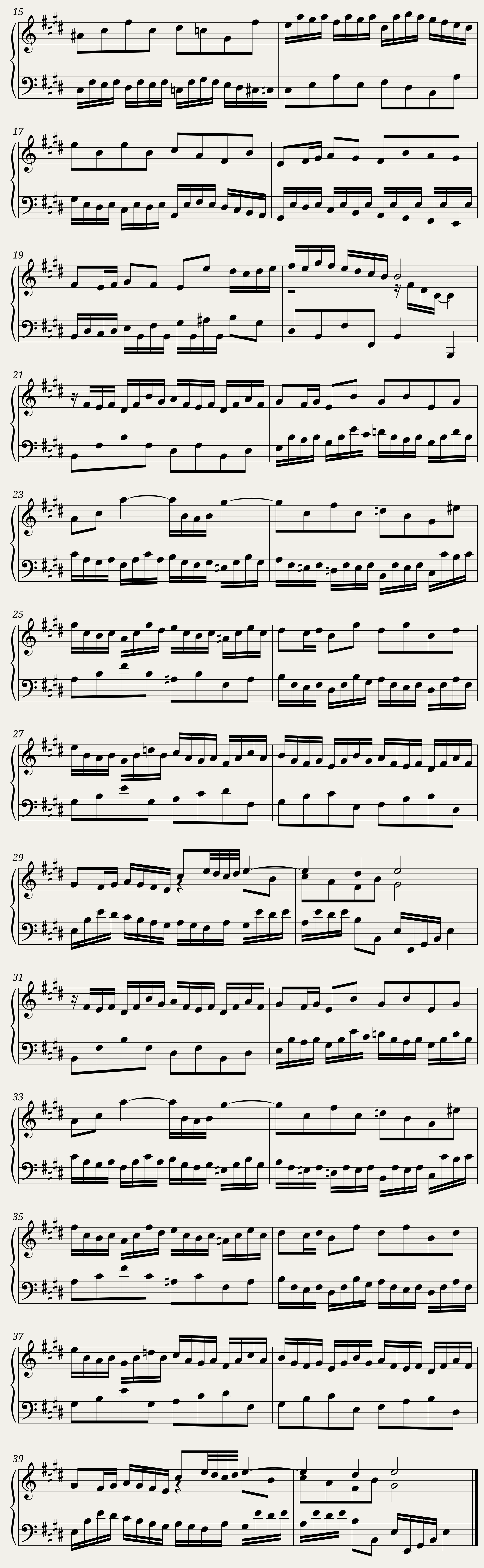 BWV 937: Prelude in E major (A = 415 Hz) — 2/2