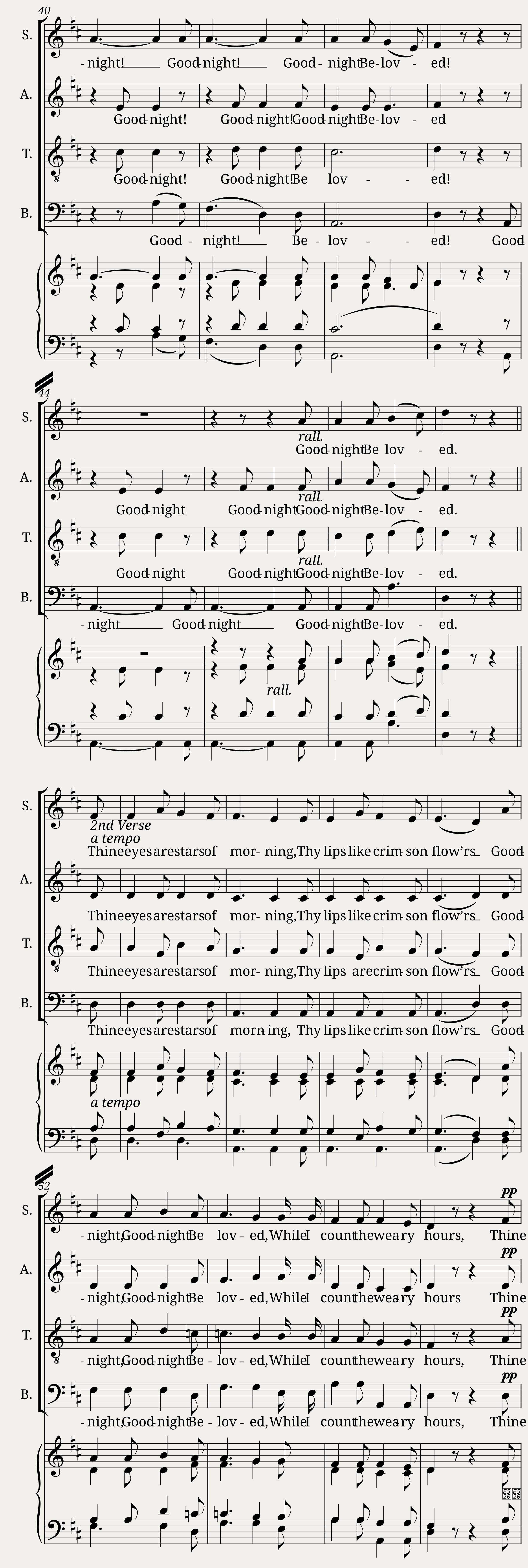 Good night, good night beloved — 3/5