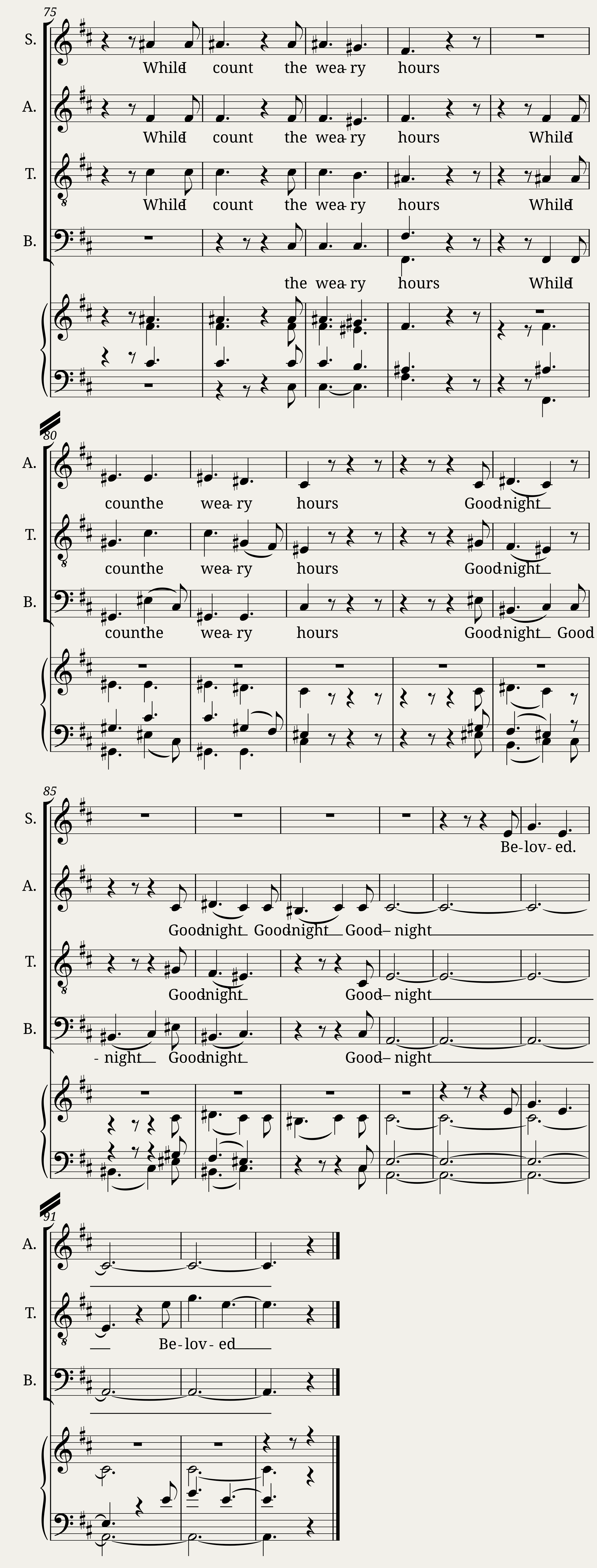 Good night, good night beloved — 5/5