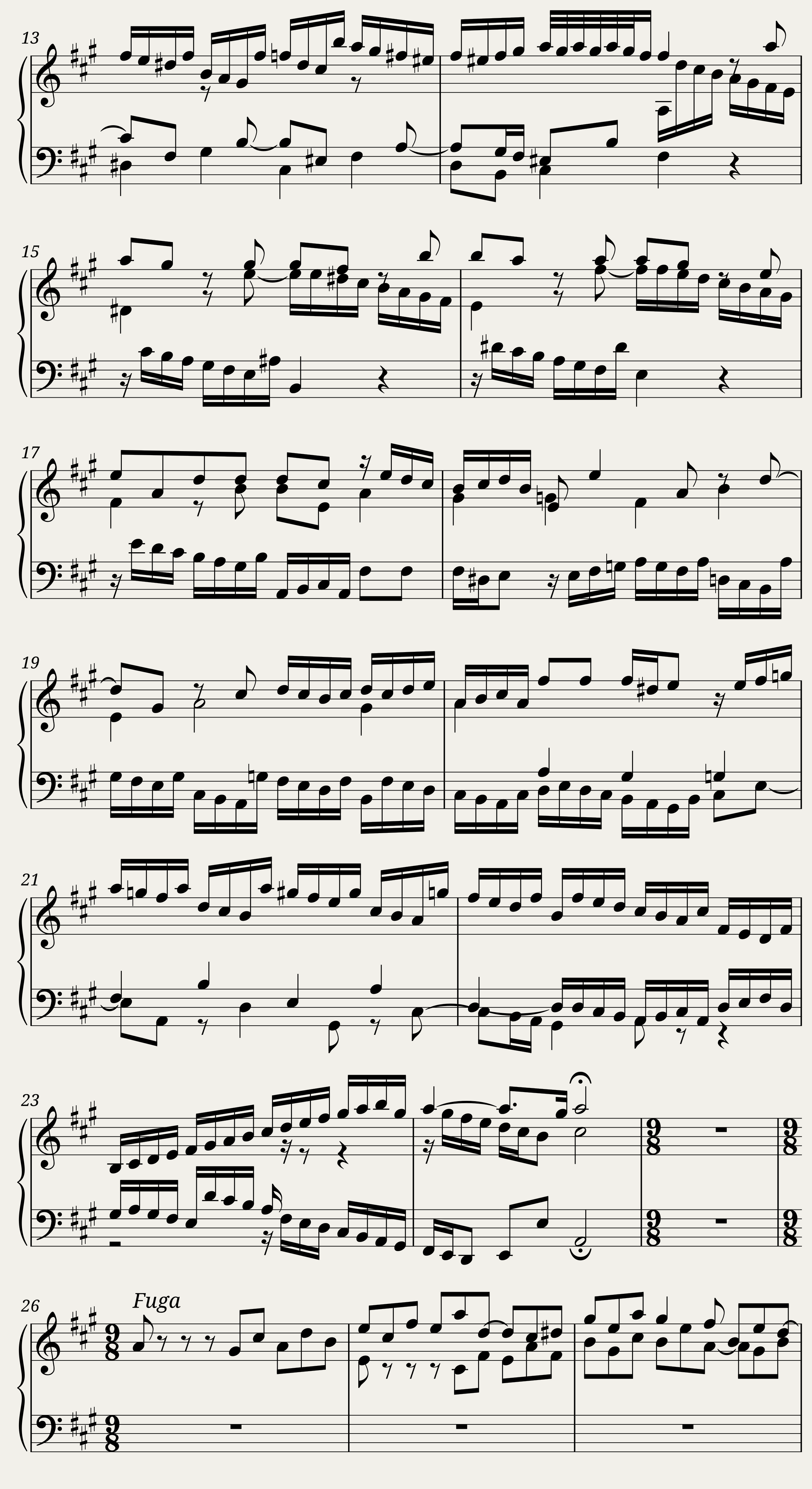 BWV 861: The Well-tempered Clavier Book I - XVI (A = 415 Hz) - Harpsichord sound — 2/4