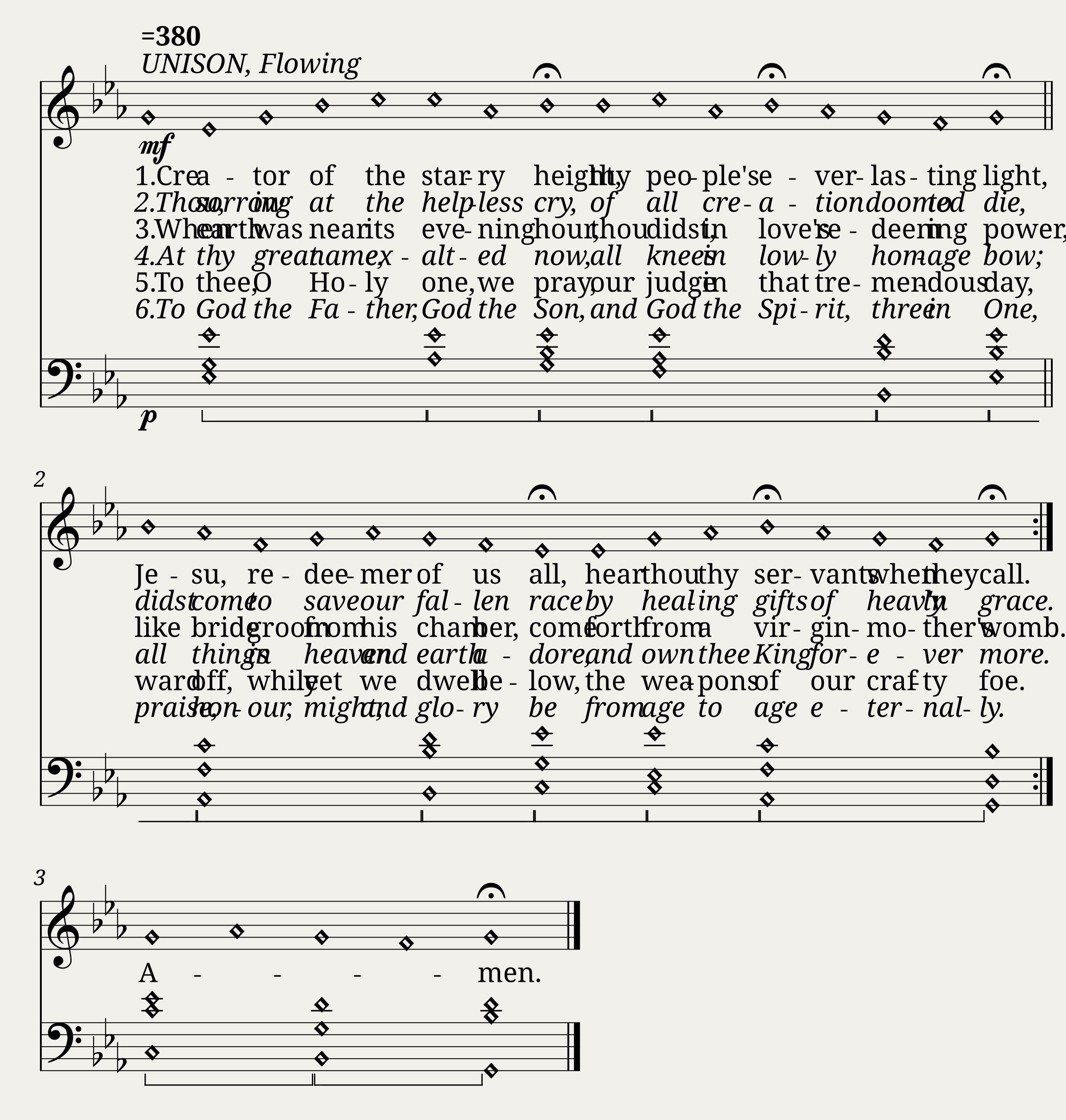 Creator of the Starry Height - Mode iv Melody