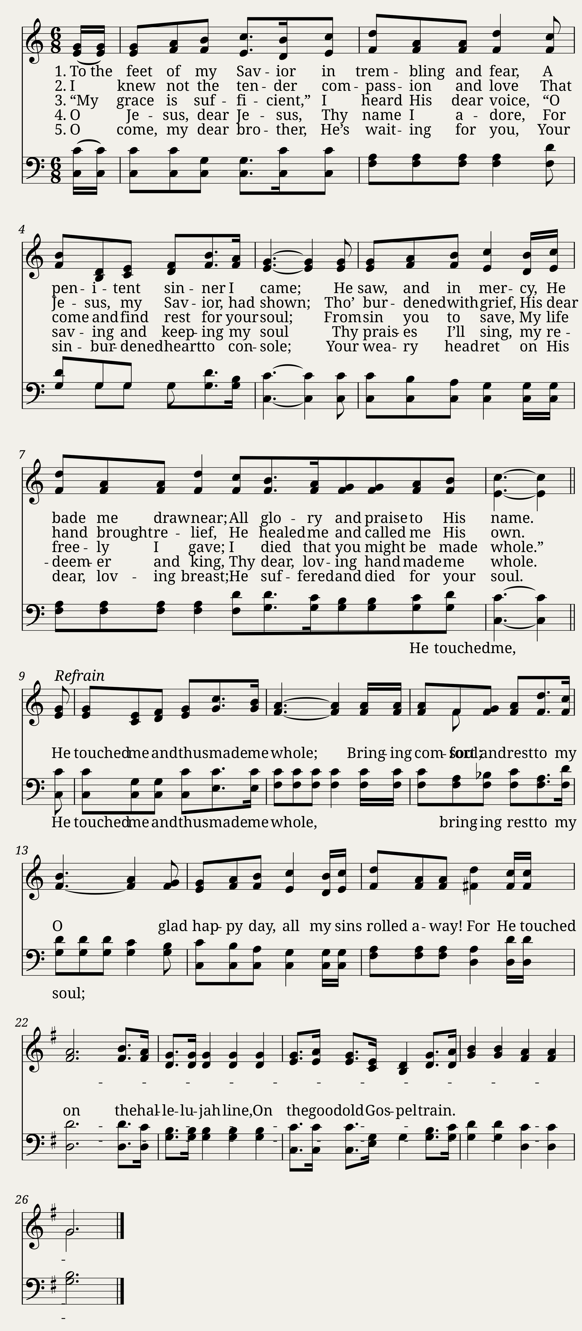 To the feet of my Savior in trembling and fear - Thomas Sullivan