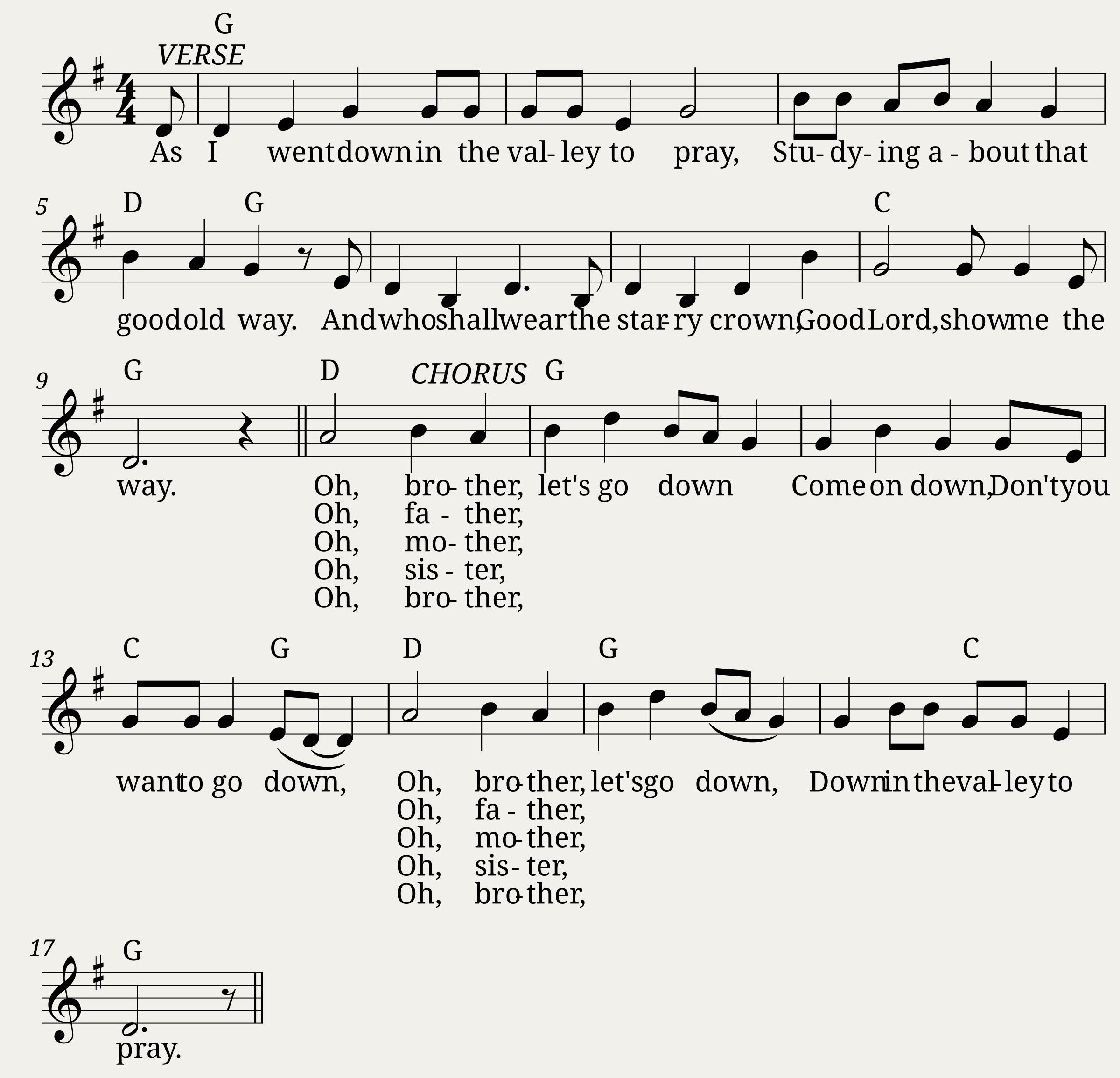 Traditional music - As I Went Down In The Valley To Pray