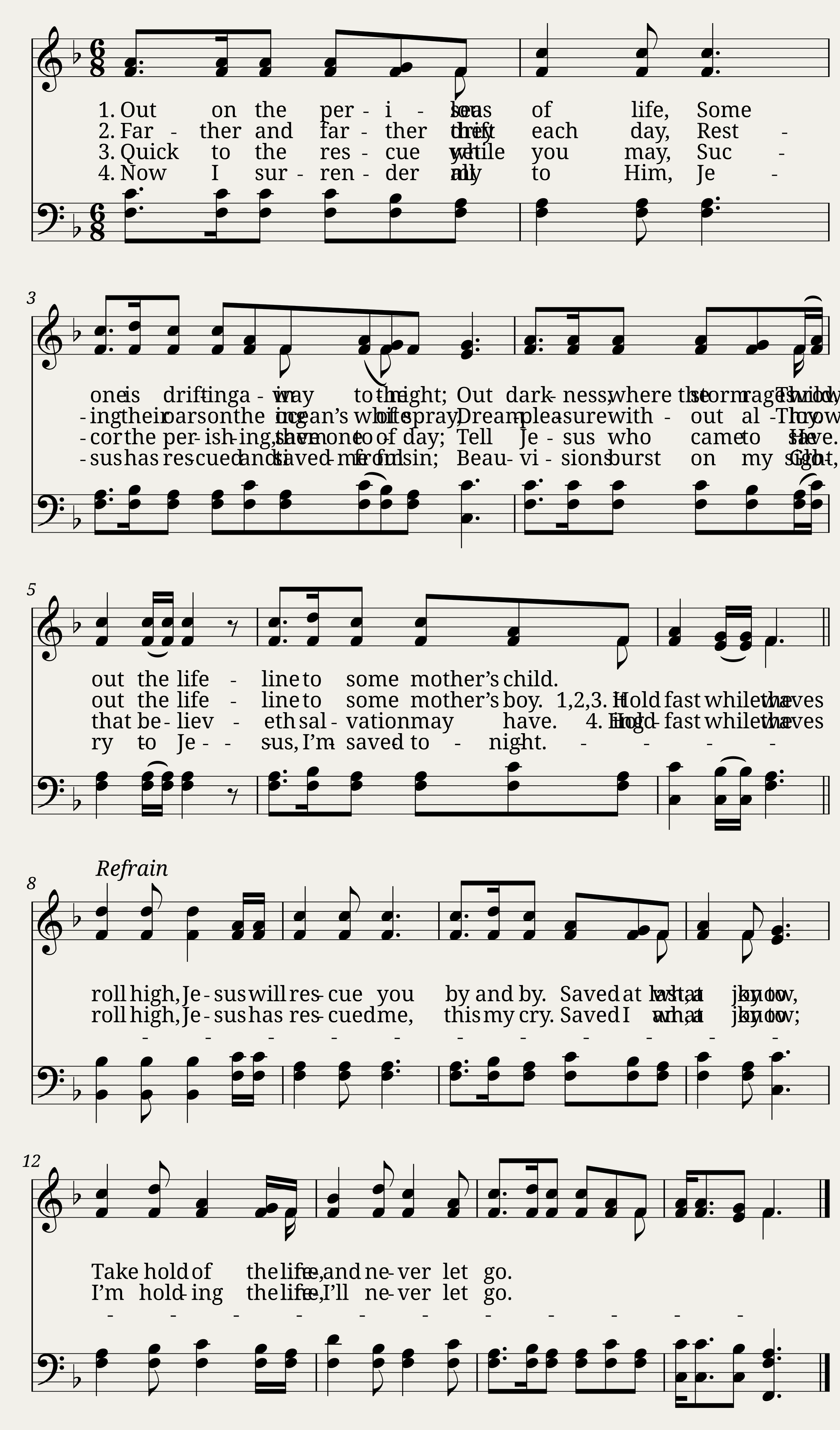 Out on the perilous sea of life - Ralph S. Tinsman