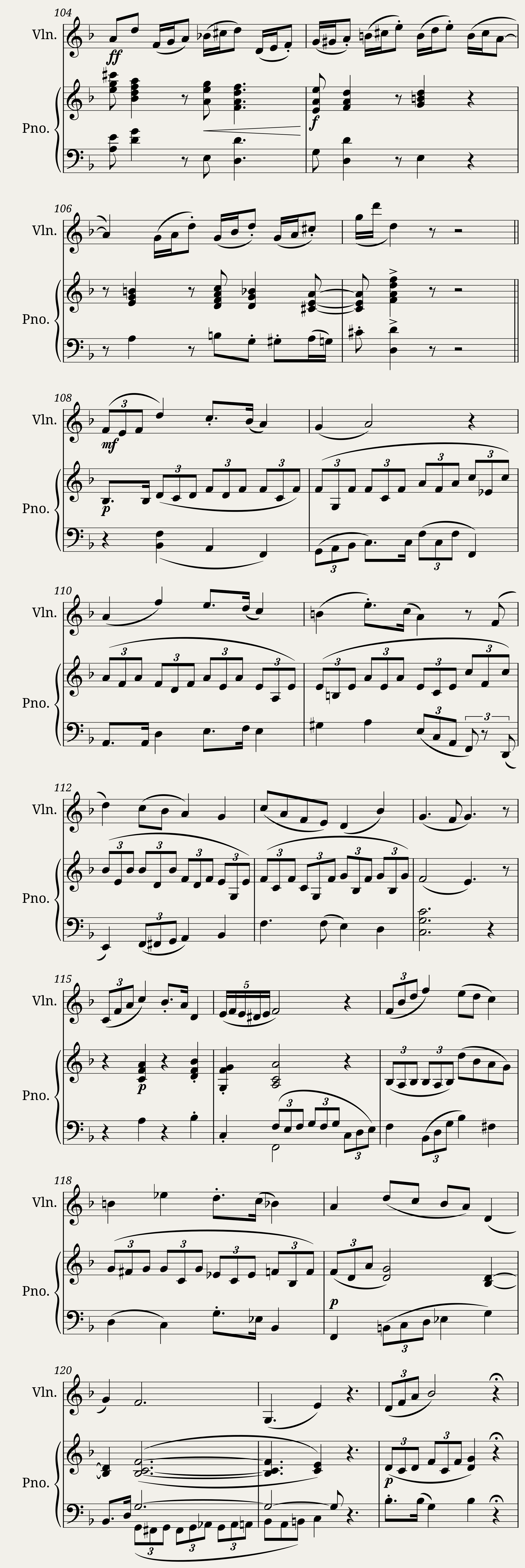 Piano and violin sonata n2 in F major by Dominique Picard - 1st mv — 7/11