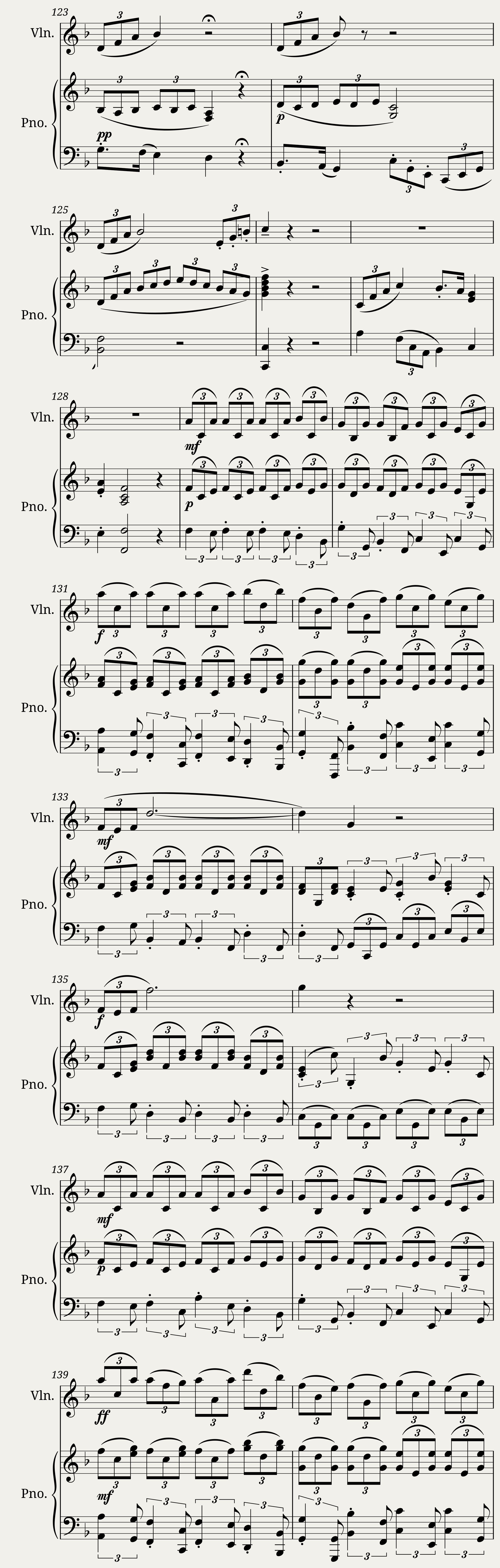 Piano and violin sonata n2 in F major by Dominique Picard - 1st mv — 8/11