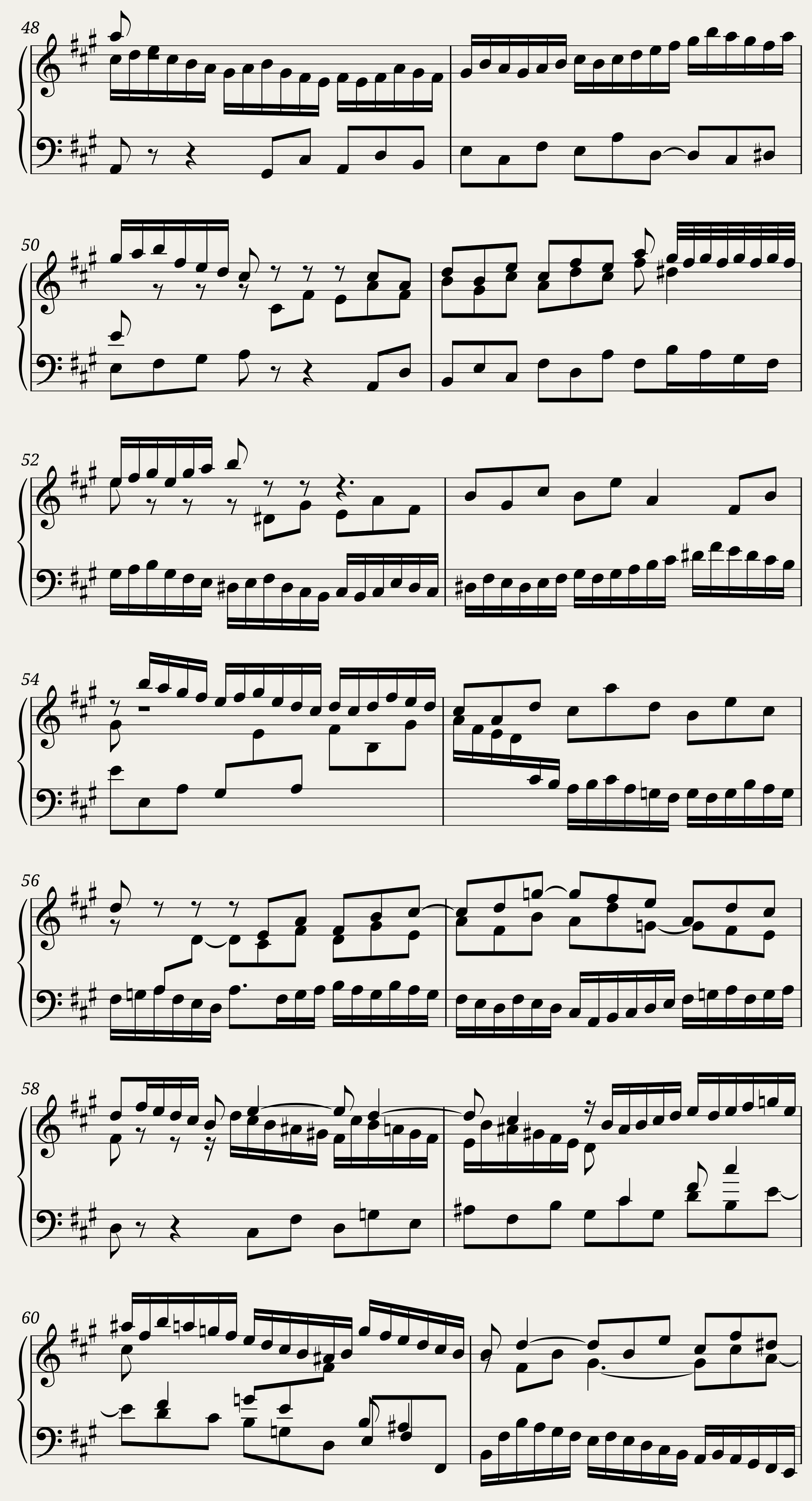 BWV 862: The Well-tempered Clavier Book I - XVII (A = 415 Hz) - Harpsichord sound — 4/5