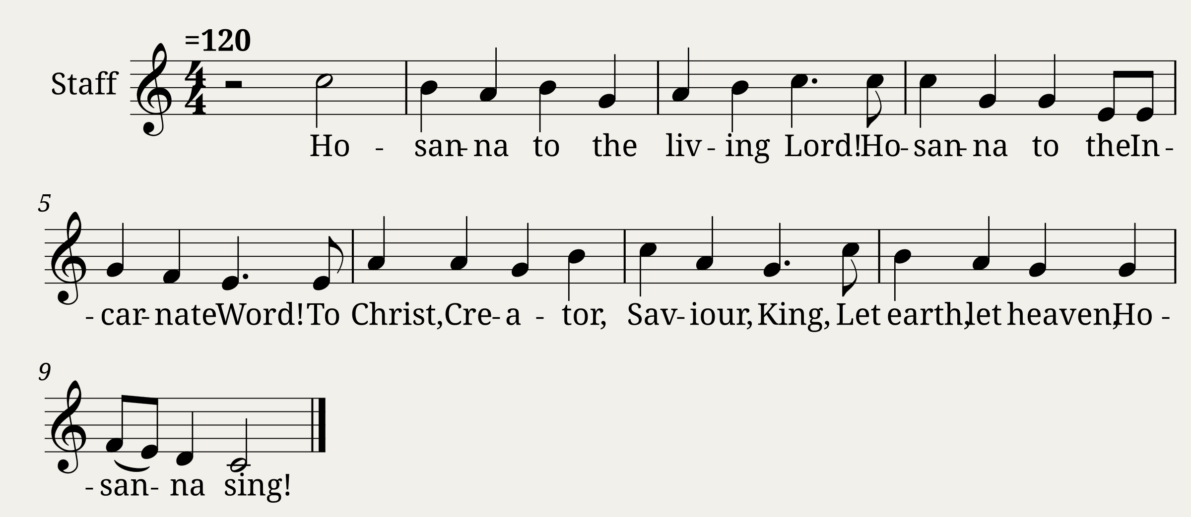 Hosanna to the living Lord - Vom Himmel hoch from Geistliche Lieder Leipzig 1539