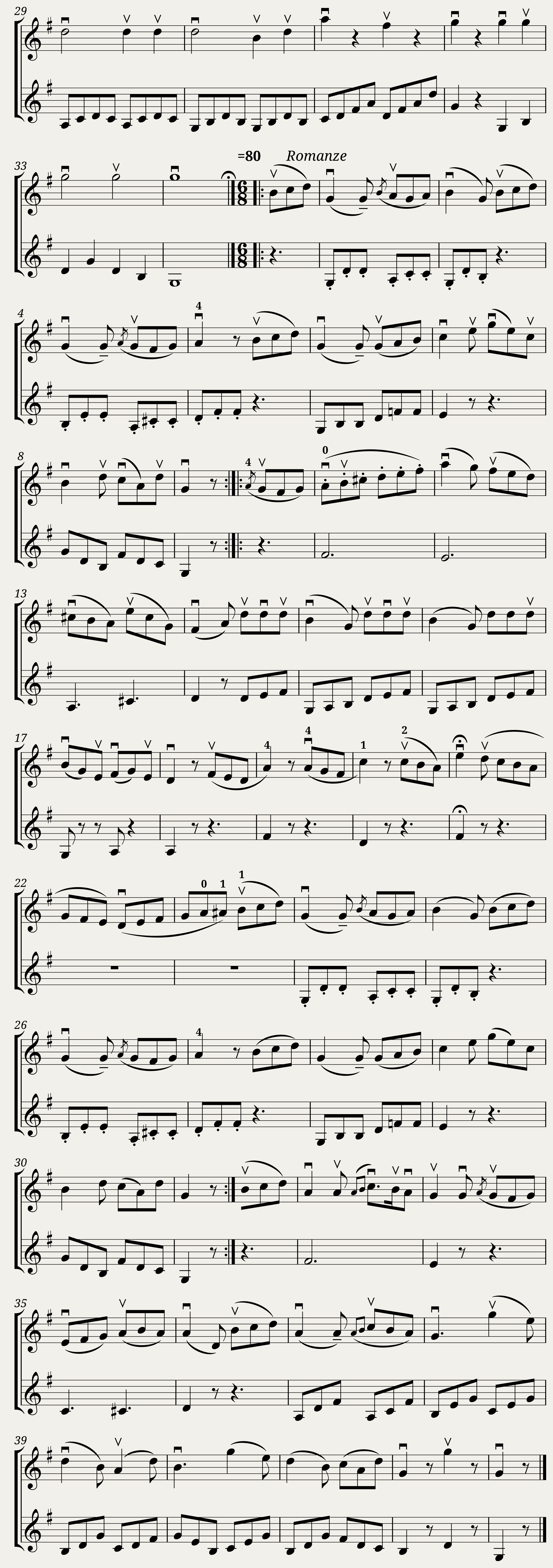 Beethoven Sonatina â37 easy violin duet — 2/2