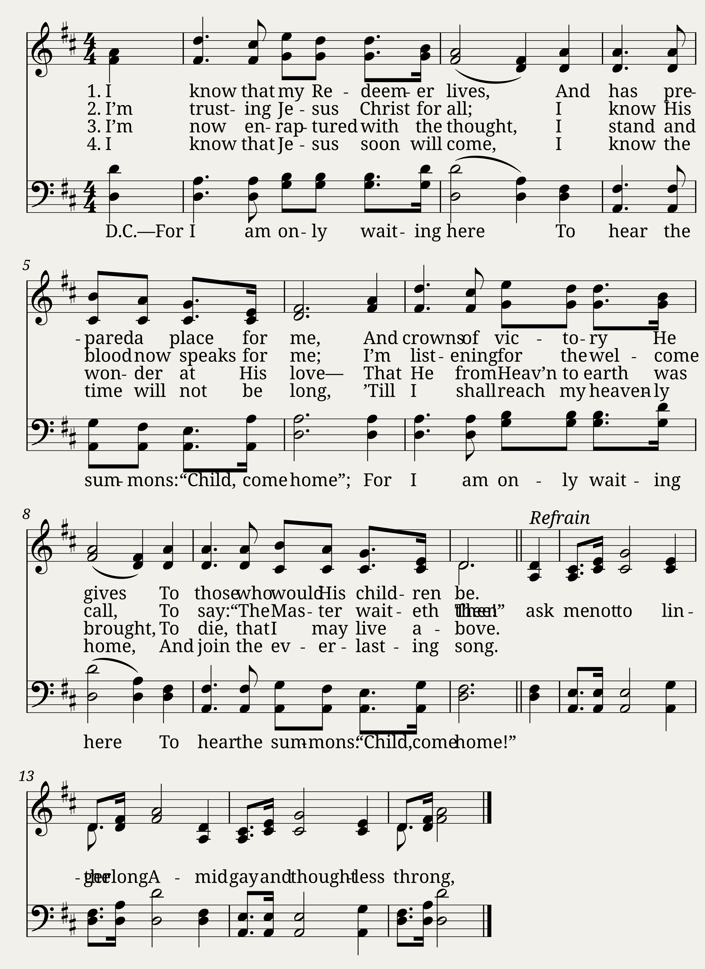 I know that my Redeemer lives (Stebbins)
