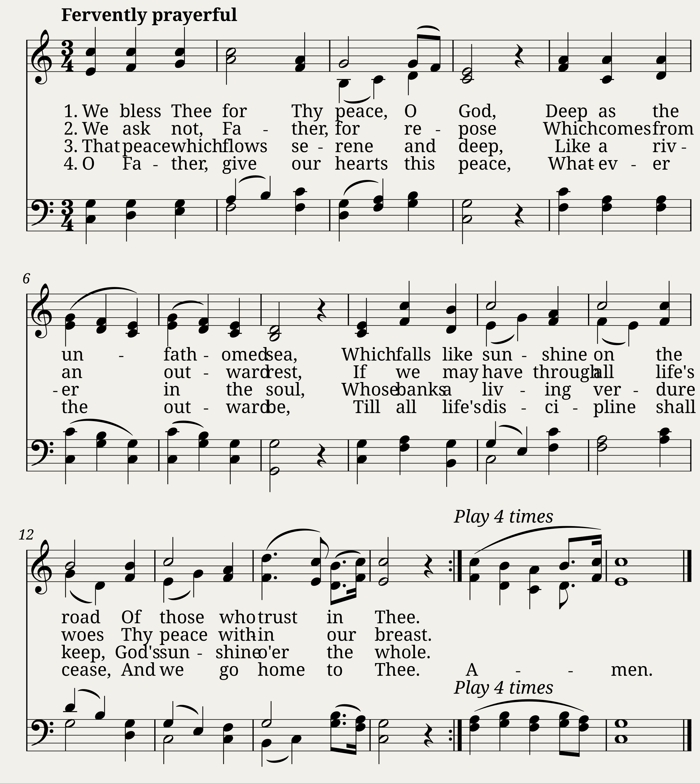 We bless thee for thy peace - Scott Werdebaugh