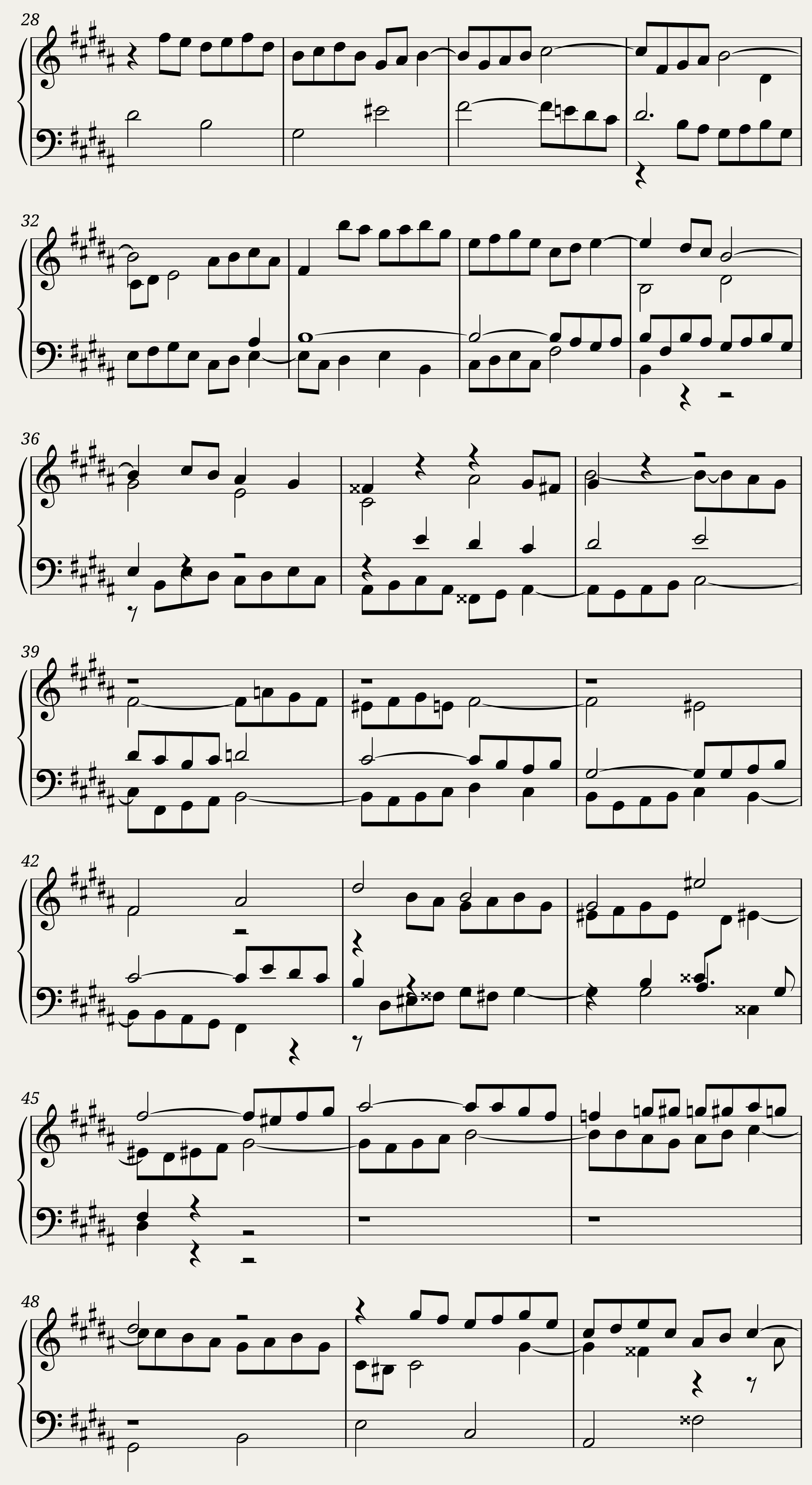BWV 892 The Well-Tempered Clavier Part II Fuga XXIII — 2/4