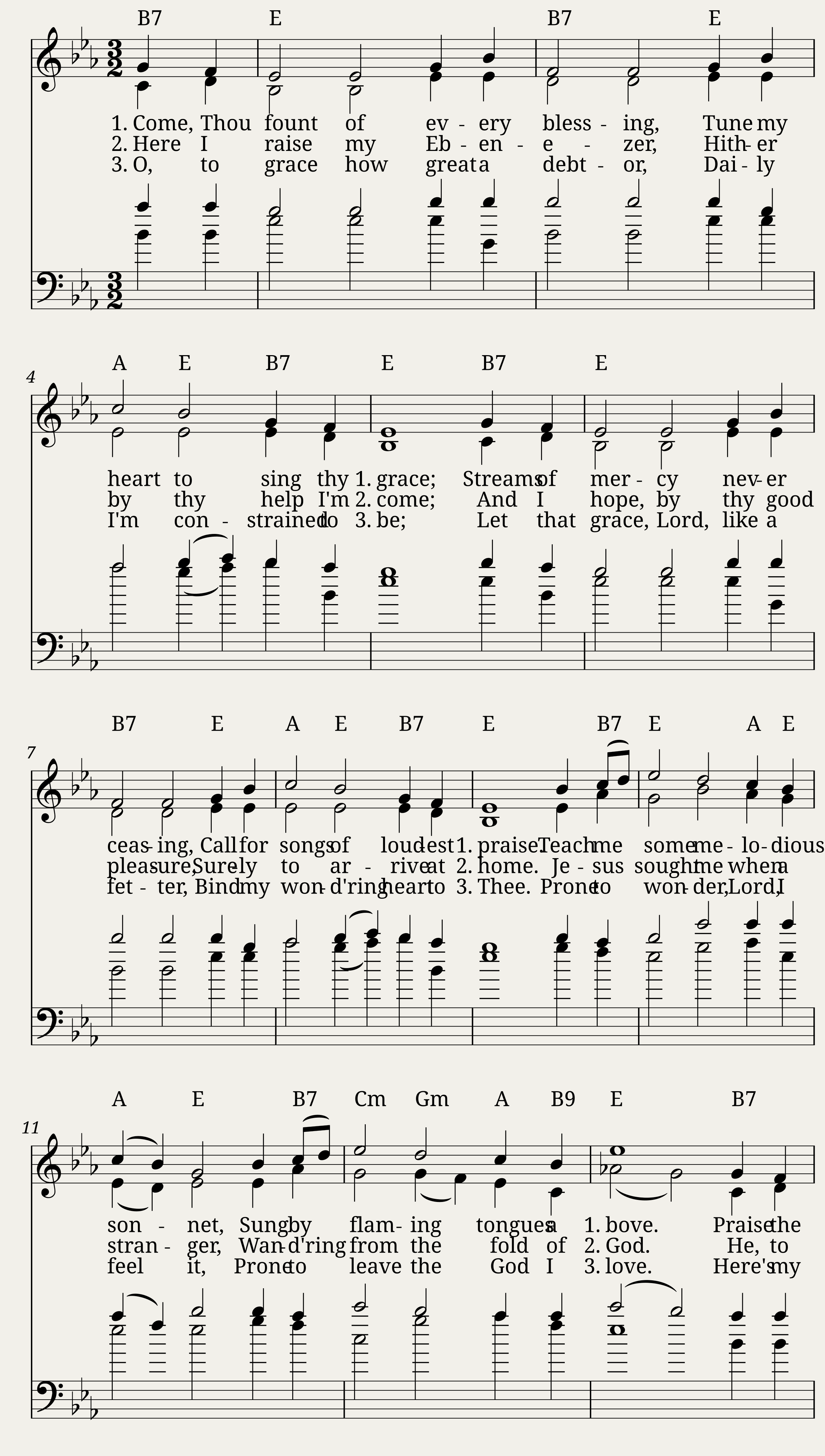 Come Thou Fount of Every Blessing — 1/2