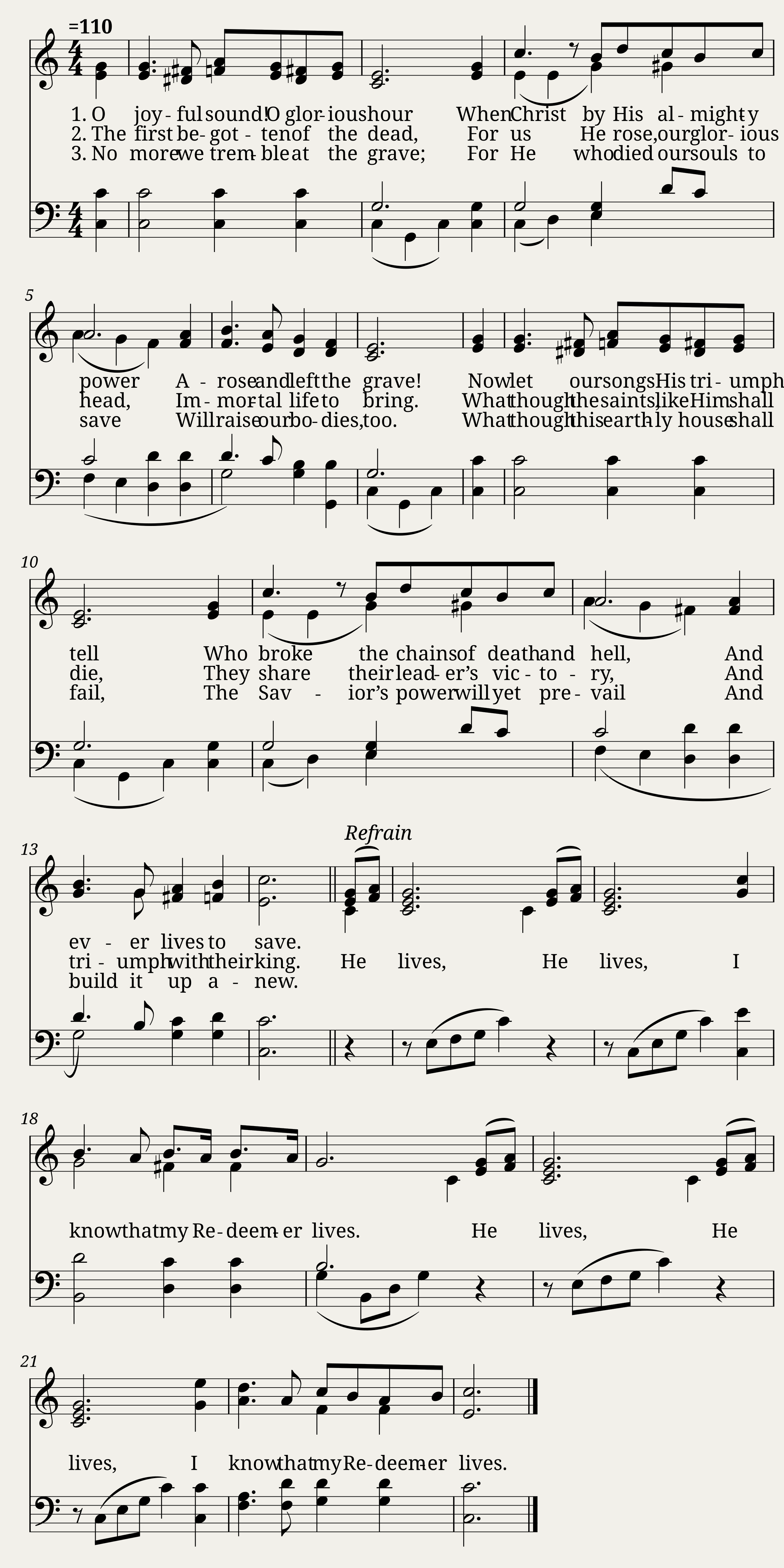 O joyful sound! - Composer unknown.