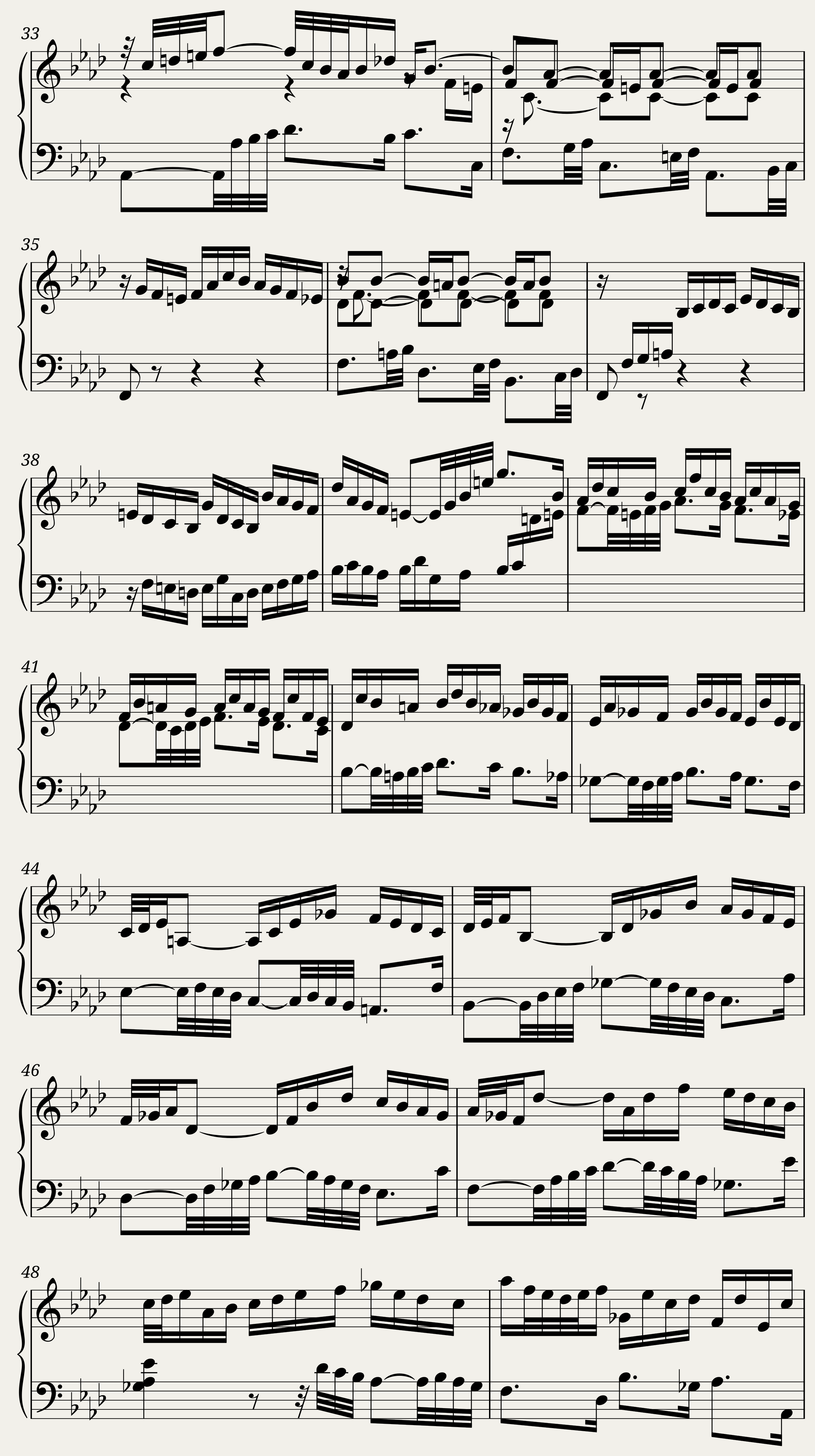 BWV 886 The Well-Tempered Clavier Part II Fuga XVII — 3/4