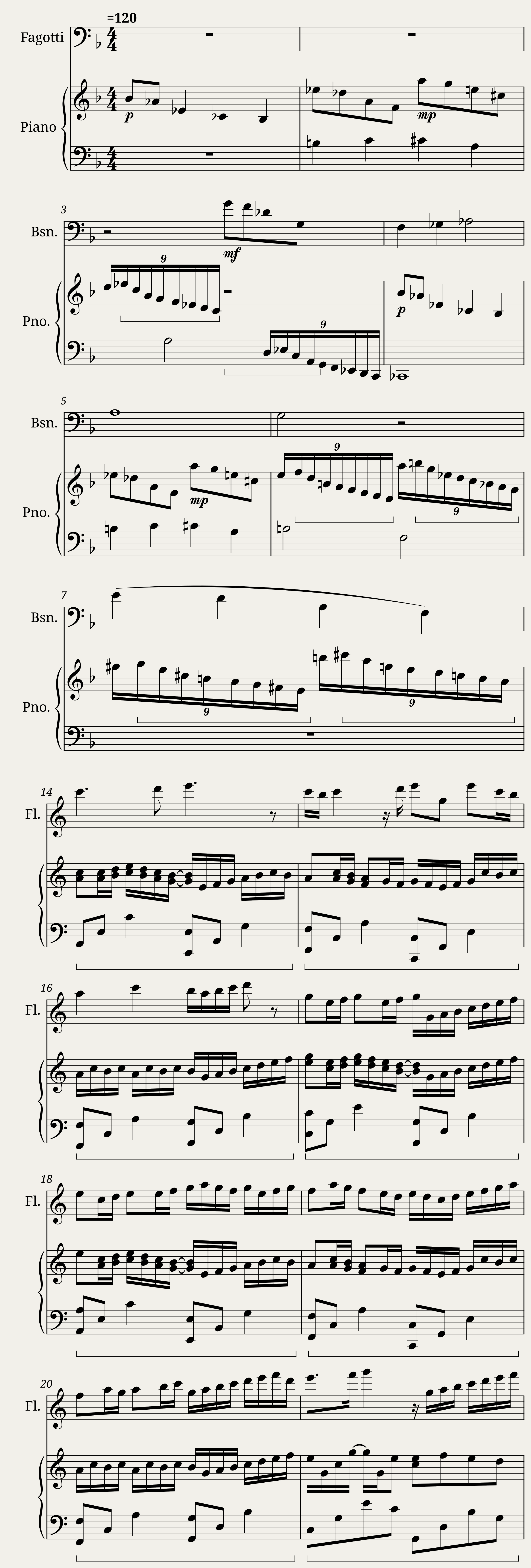 Dreaming for bassoon and piano — 1/3