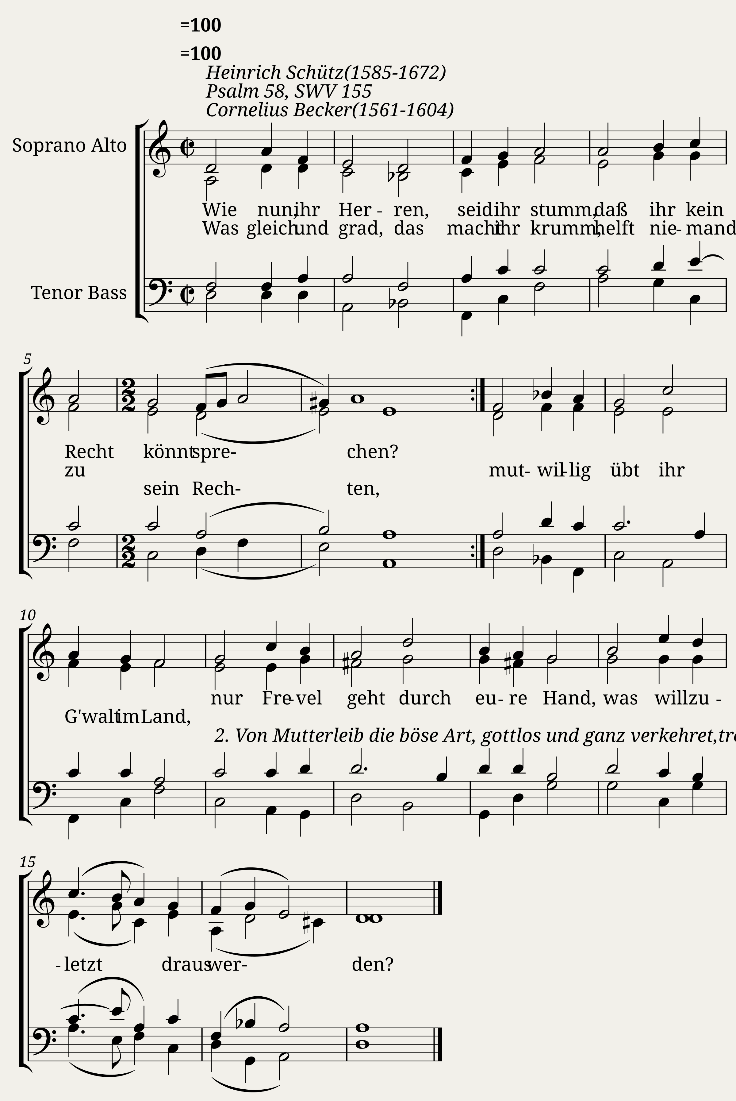Wie nun ihr Herren (Psalm 58) SWV 155 - Heinrich Schütz