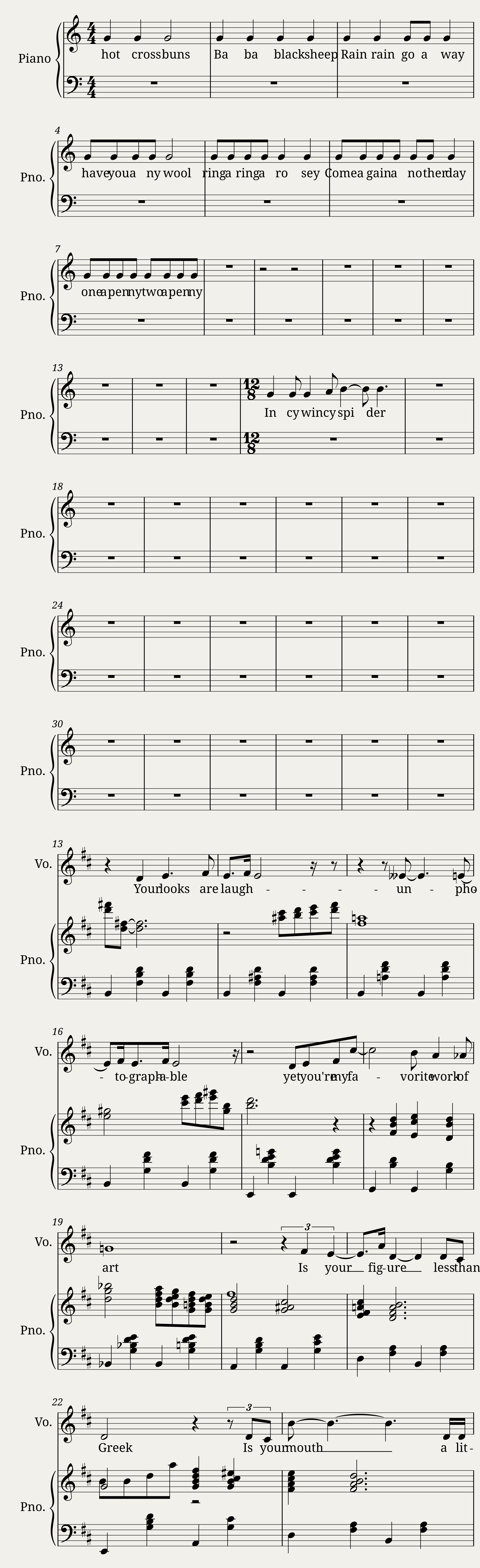 Nursery Rhyme Fragments for Composition