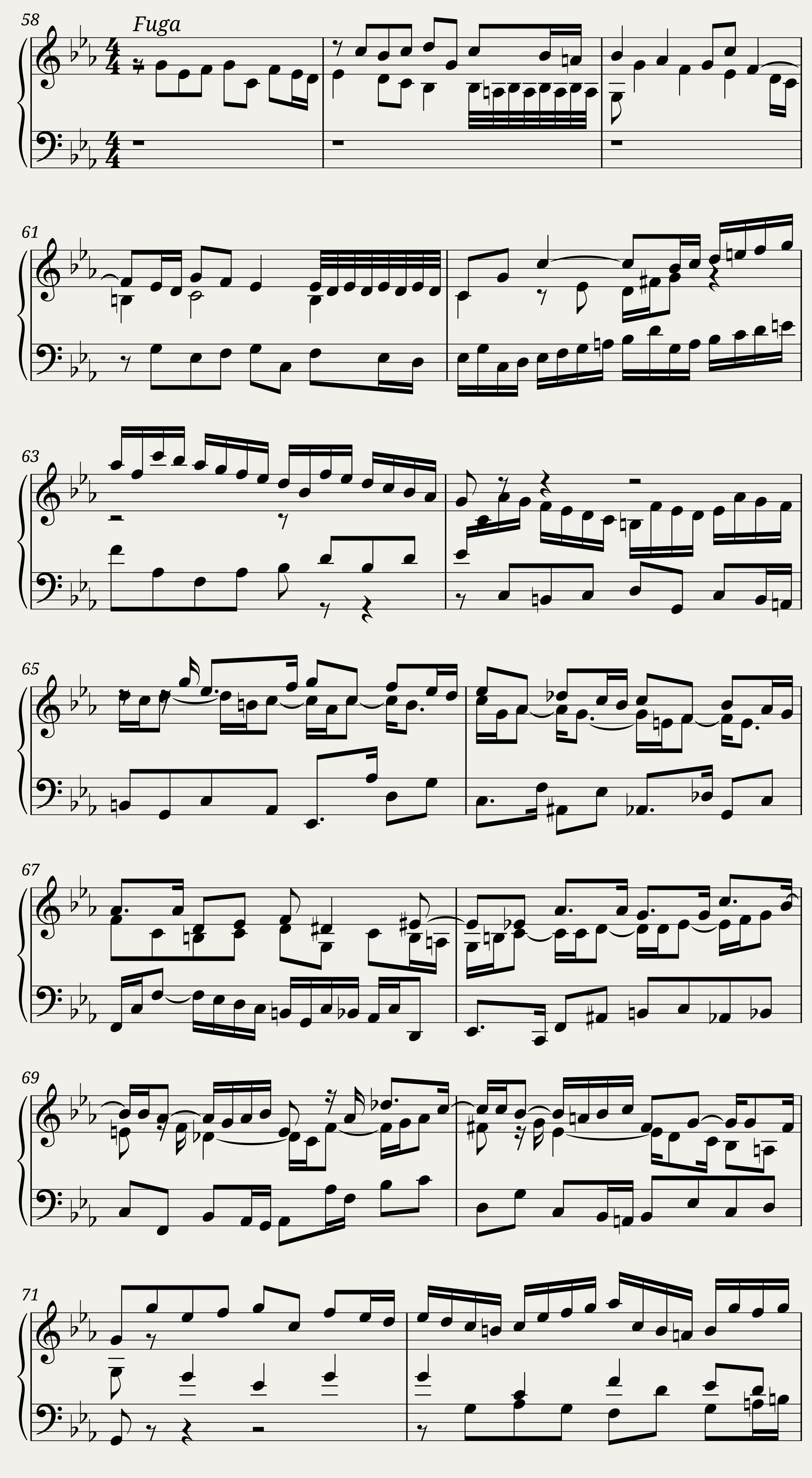 BWV 871: The Well-tempered Clavier Book II - II (A = 415 Hz) - Harpsichord sound — 5/6