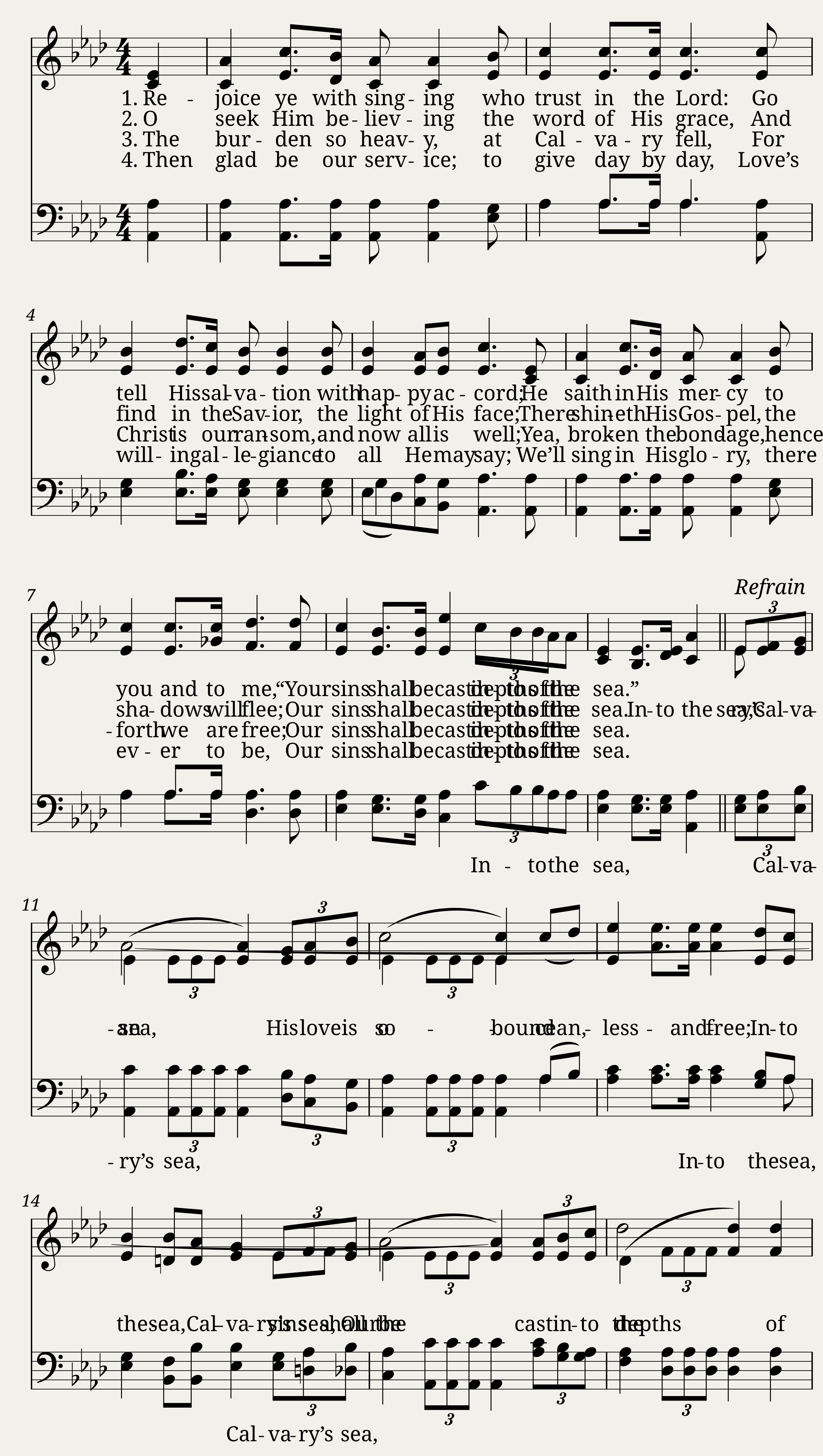 Rejoice ye with singing who trust in the Lord: - William Howard Doane — 1/2
