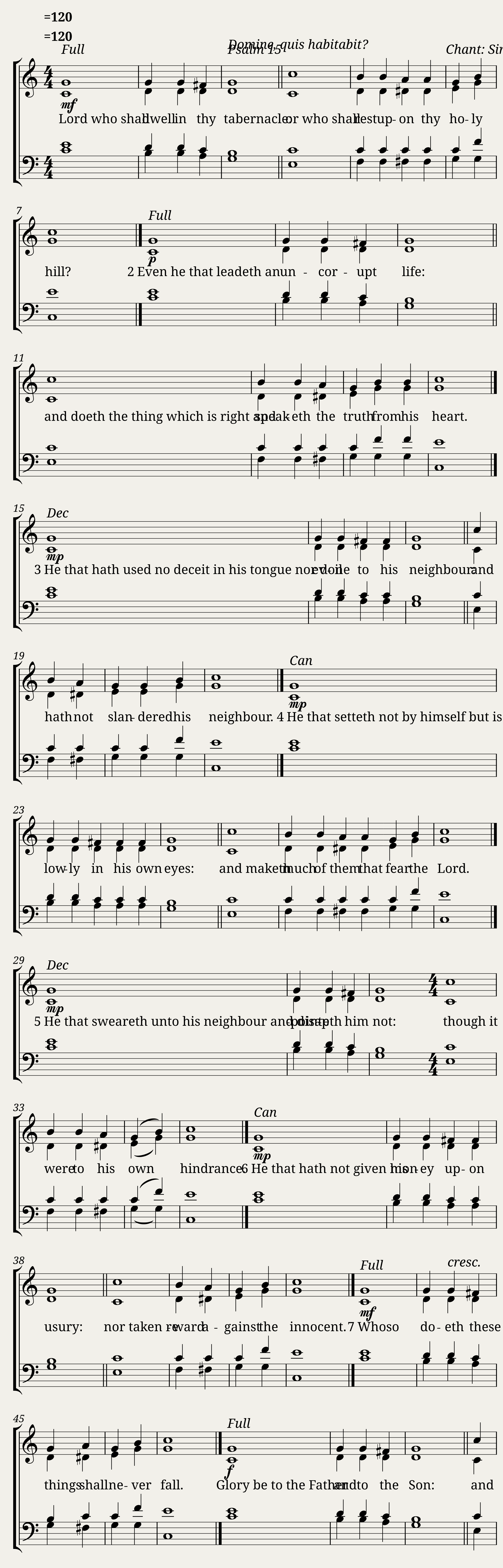 Single chant in C major - Arthur Sullivan — 1/2