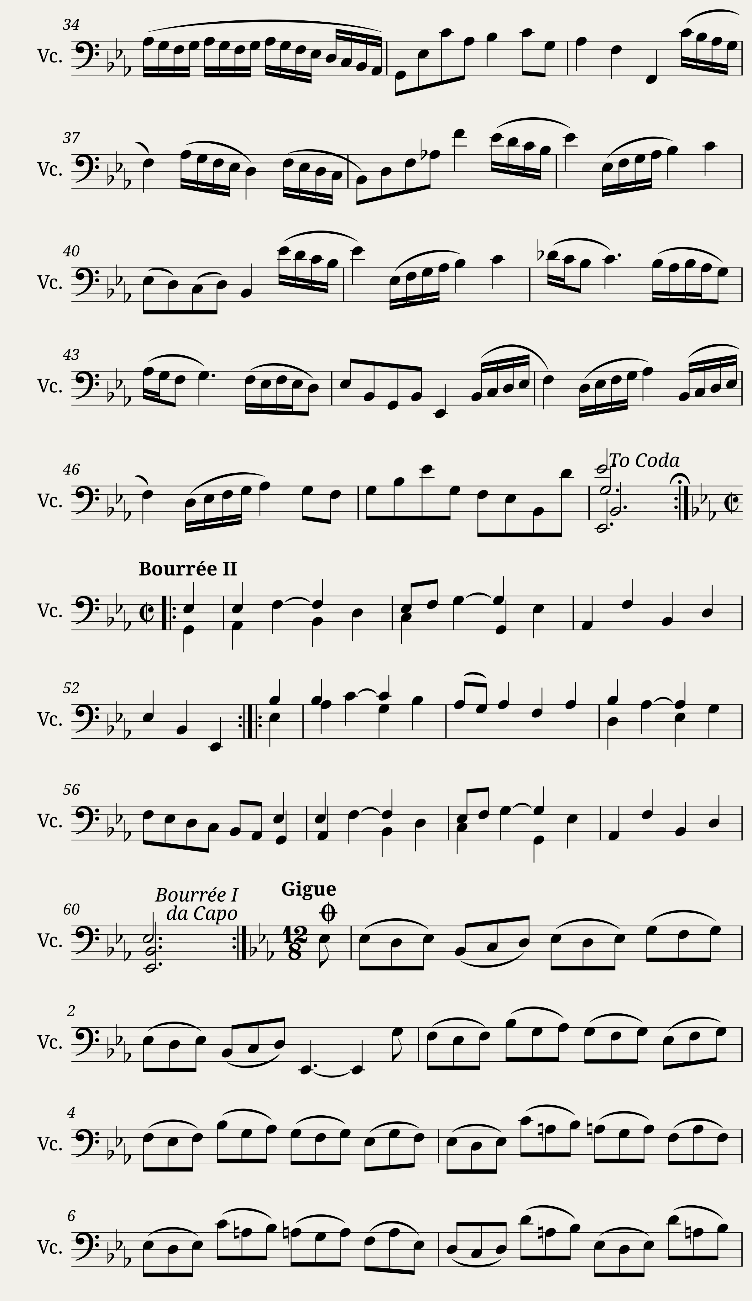 Bach - 6 Cello Suites - No. 4 in E-flat major BWV 1010 — 8/9