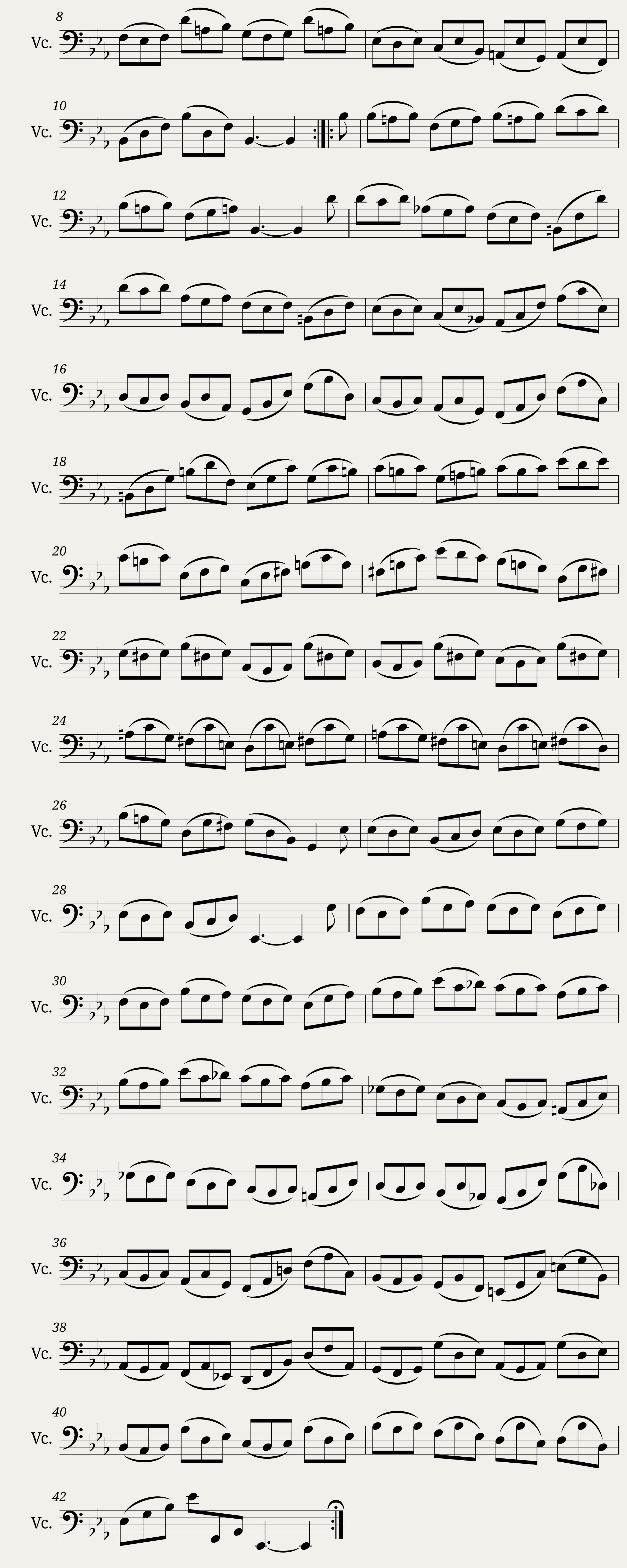 Bach - 6 Cello Suites - No. 4 in E-flat major BWV 1010 — 9/9