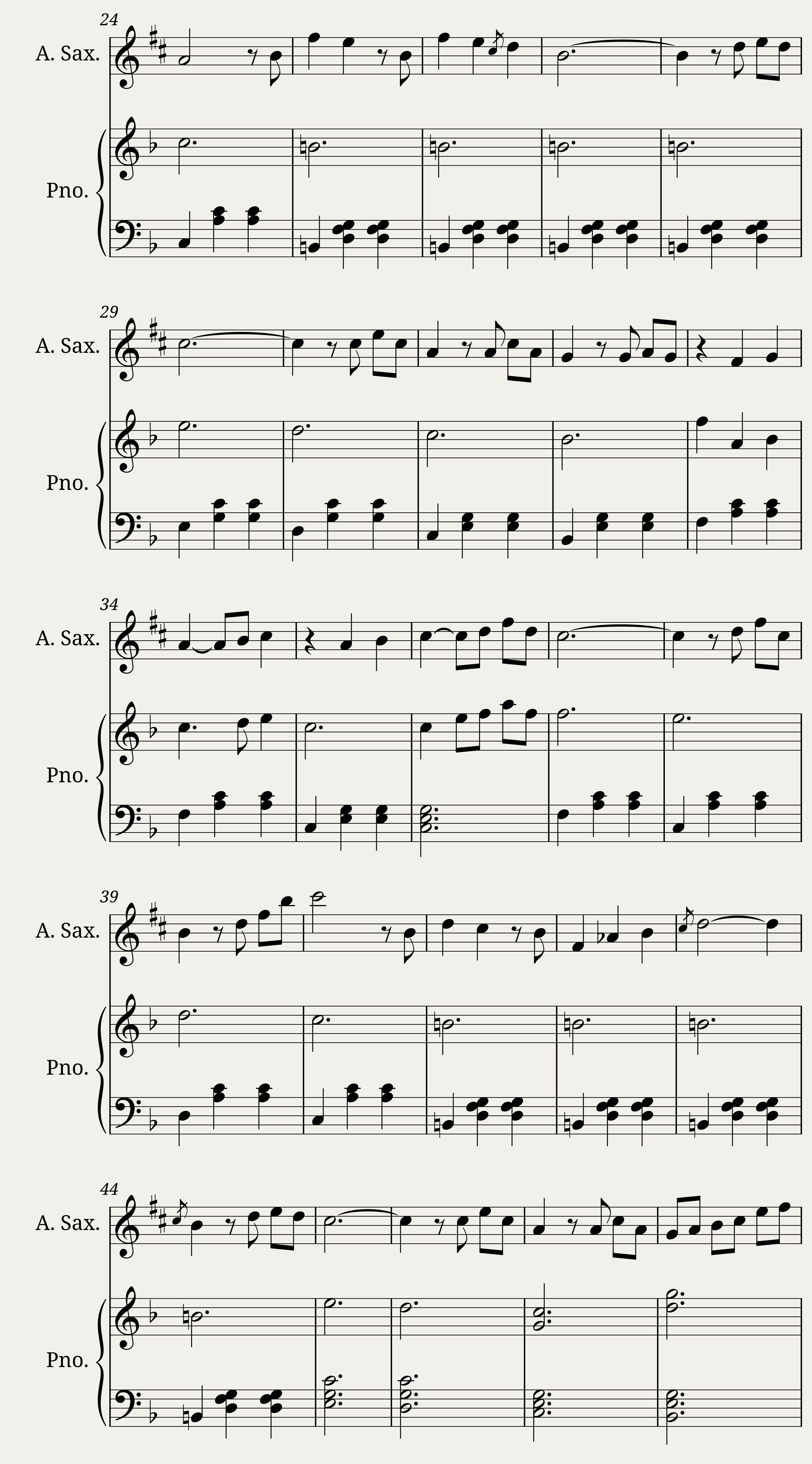 Up Theme Alto Sax and Piano Duet — 2/4