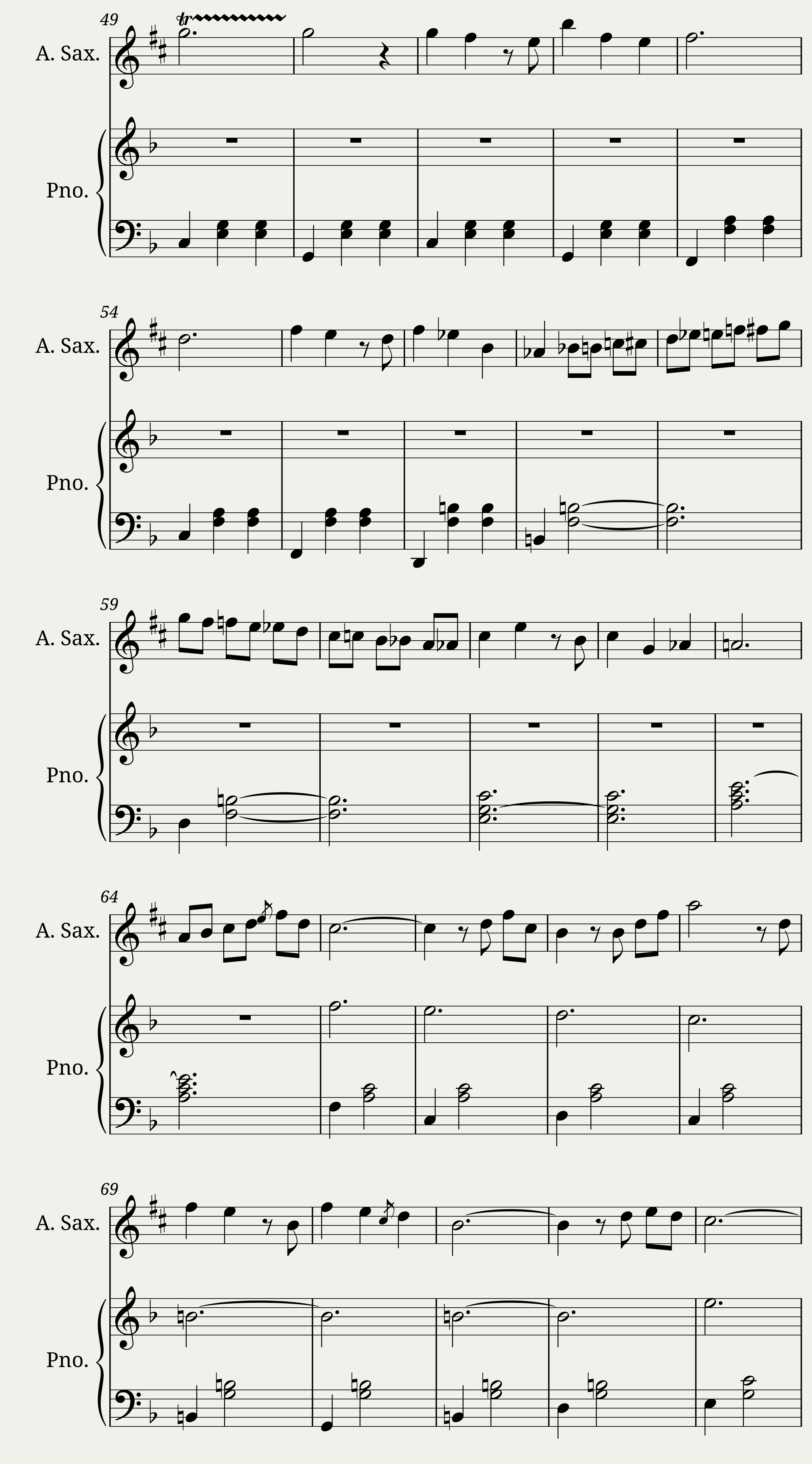 Up Theme Alto Sax and Piano Duet — 3/4